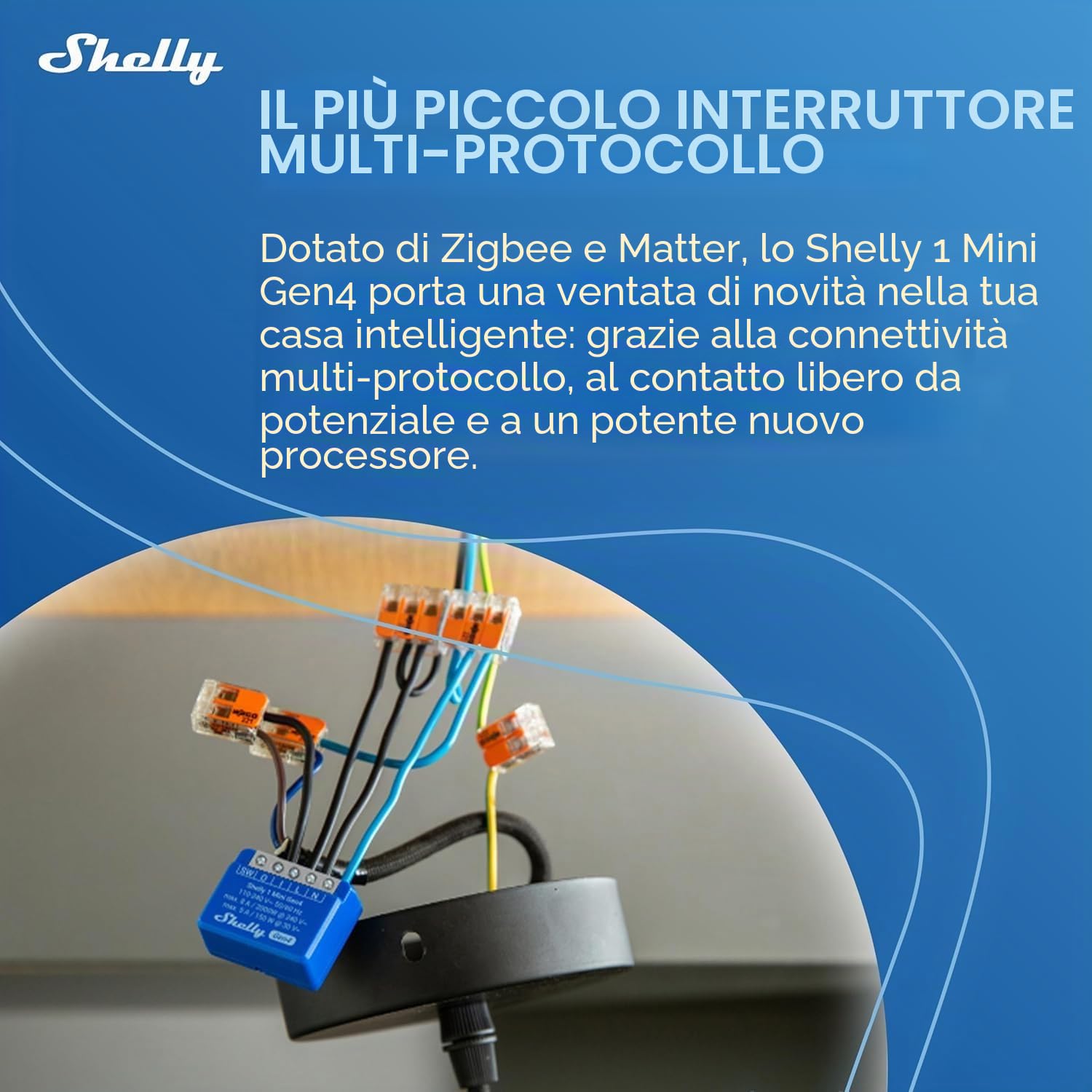 Shelly 1 Mini Gen4, confezione da 4 interruttori smart WiFi, 1 canale, 8 A, contatto senza potenziali, automazione domestica, controllo remoto, nessun hub necessario, Alexa, Google Home, Apple HomeKit