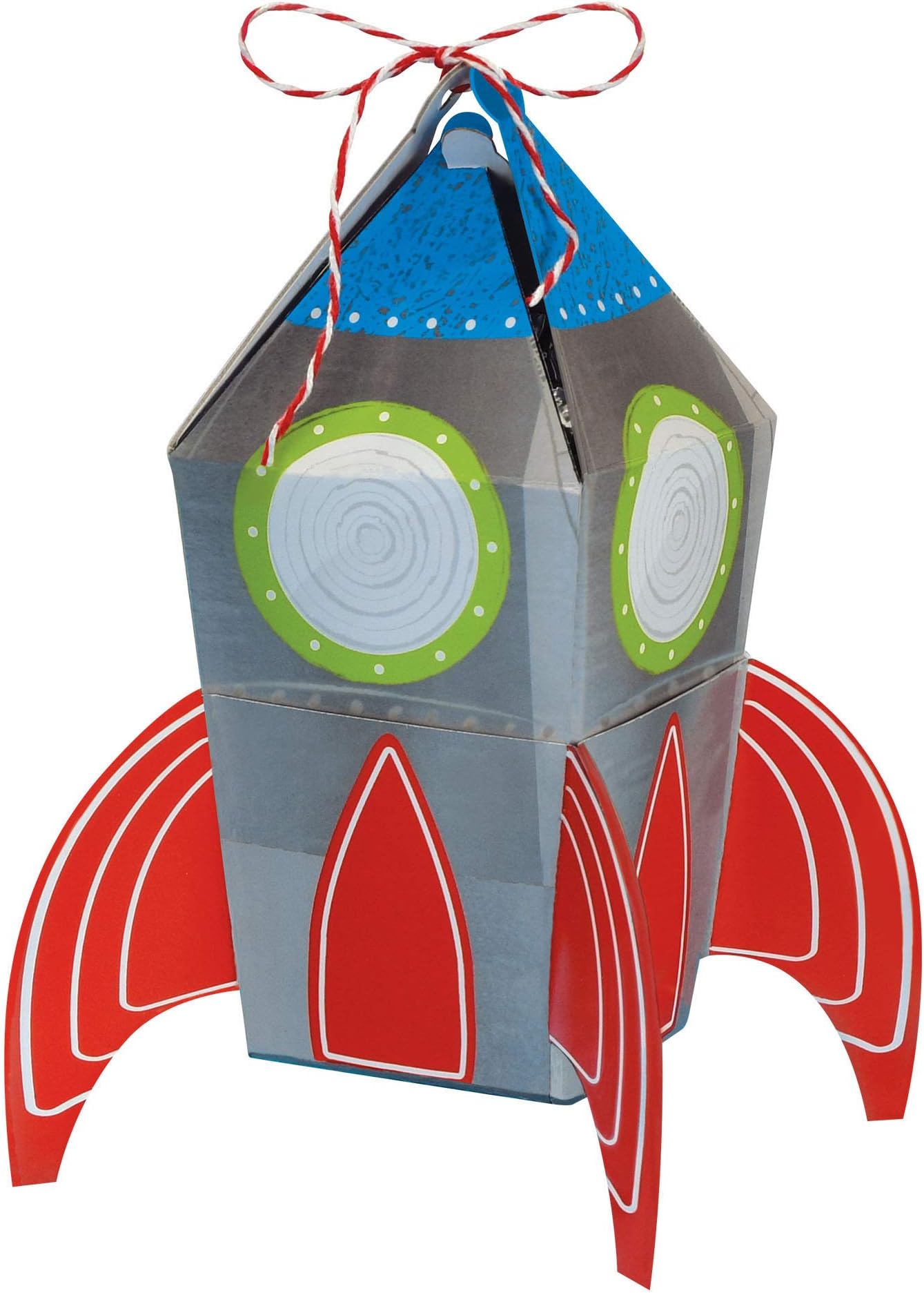 Blast Off Birthday Favor Box - 5.5" x 2" (Pack of 8) - Vibrant & Unique Rocket Shaped Paper Boxes - Perfect for Party Favors & Gifts