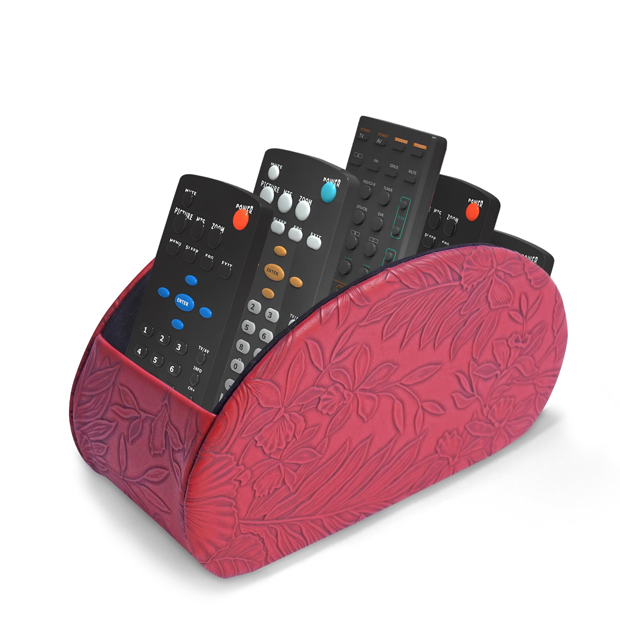 Support de télécommande en cuir PU de qualité supérieure sculptée
