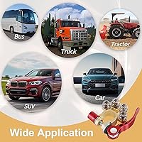 Vista 5 de SINGARO Conector de Abrazadera de Terminal de Batería de Automóvil, Conector de Abrazadera de Terminal de 4 Vías Positivo y Negativo de Liberación