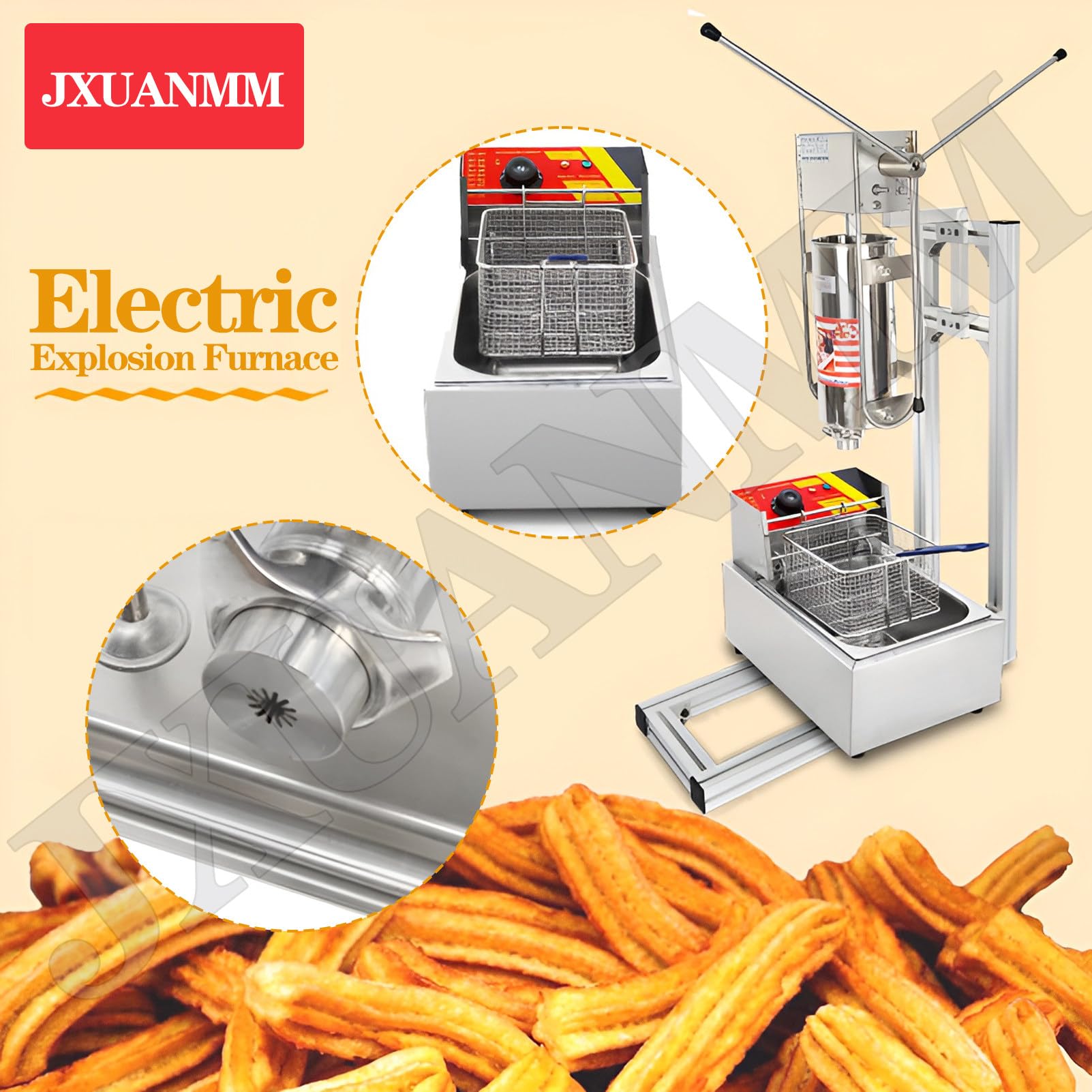 Machine à Churros Professionnelle, Extrudeur Manuel 5L avec 5 Filtres, Single-Pot