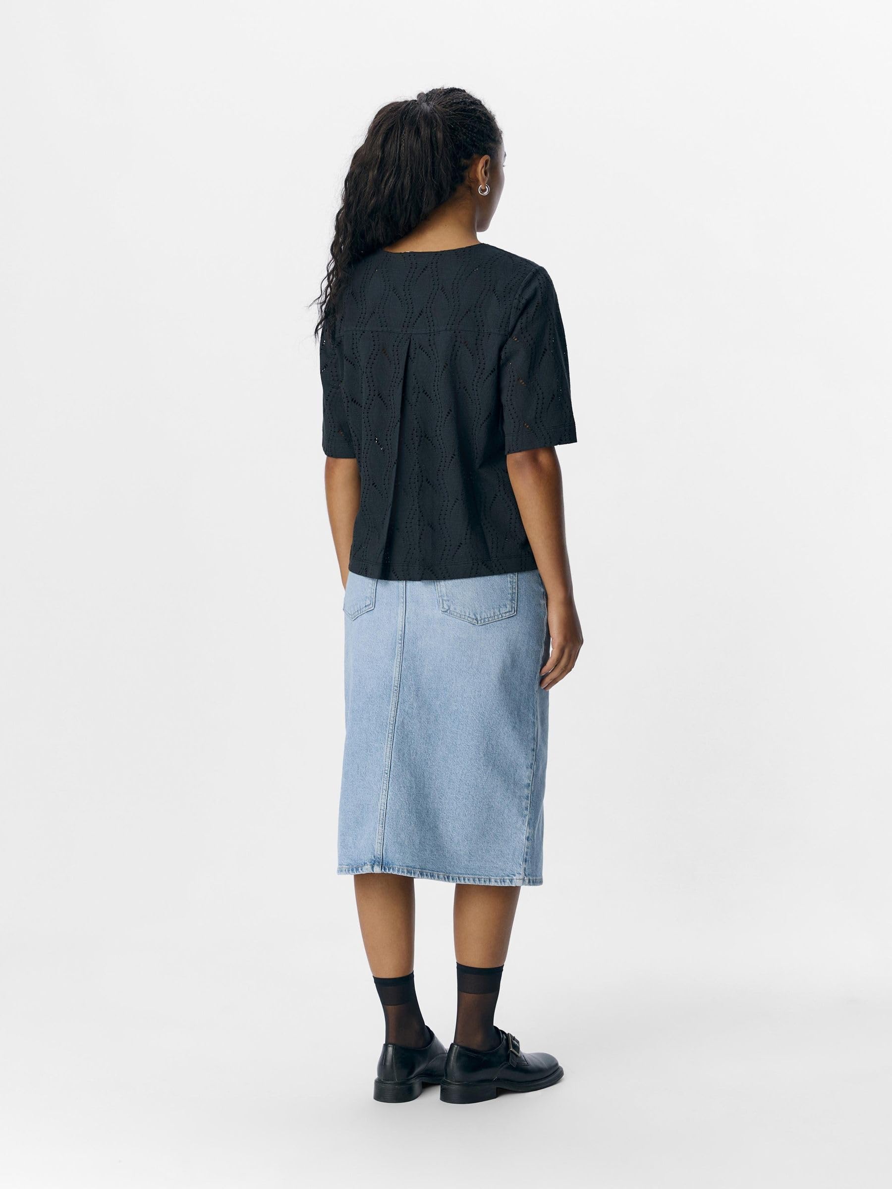 Objava 2/4 Lo O-Neck Top Noos, czarny, M