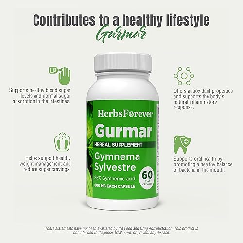 Vista 19 de Herbsforever Gurmar Cápsulas – Gymnema Sylvestre – Suplemento herbario – 90 cápsulas (paquete de 2)