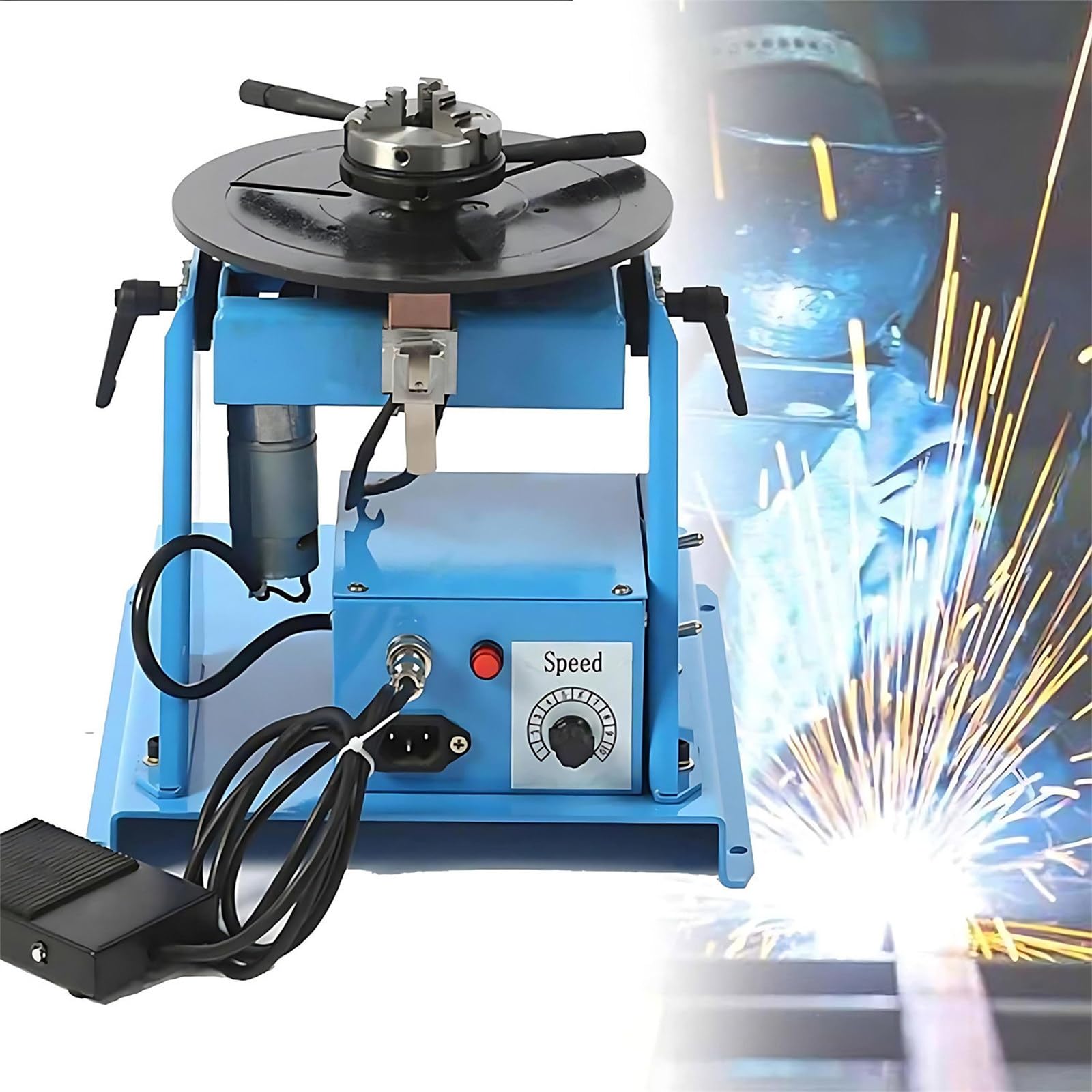 Posizionatore rotativo per saldatura, 10 kg, 0 – 90 °, con mandrino da 65 mm, per taglio, molatura, assemblaggio, test e saldatura