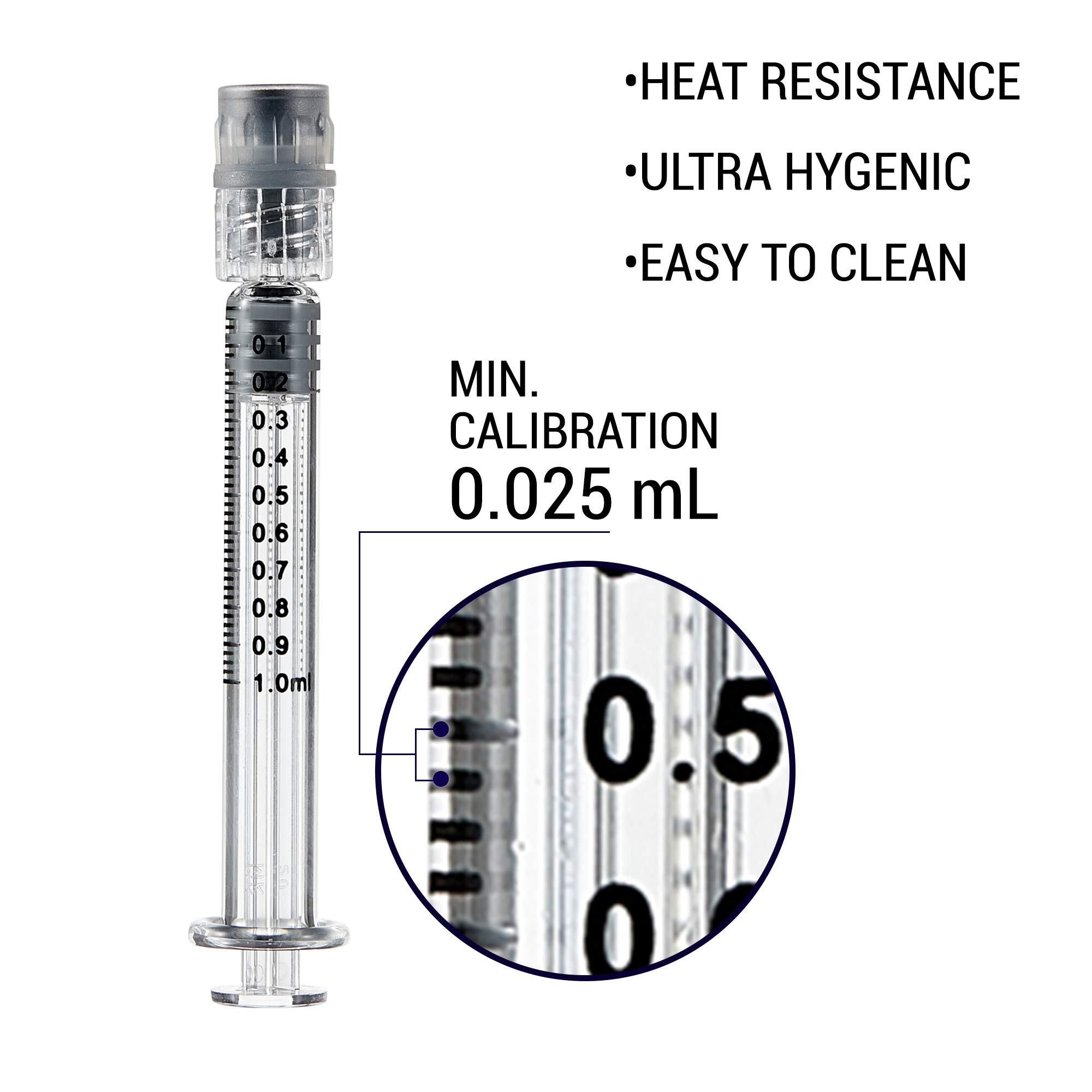 1ML Borosilicate Glass Syringe with Plastic Metal Plunger | 10 Pack — Amazon image 2