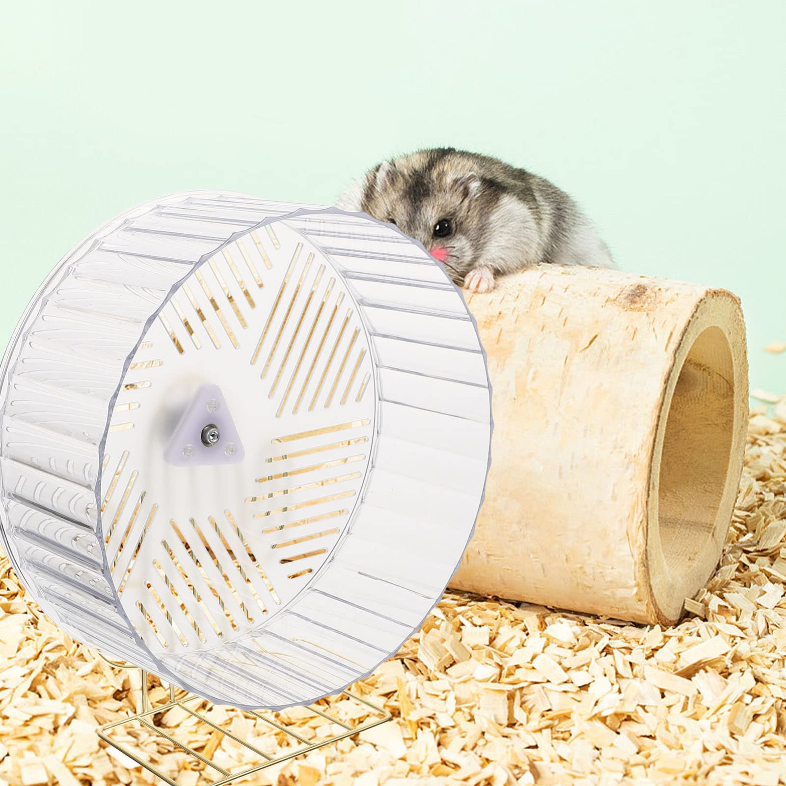 Rueda De Hámster Silenciosa y Estable Soporte, Accesorio De Plástico para Mascotas Pequeñas, Tamaño Grande, Uso En Jaulas para Hámsteres y Chinchillas