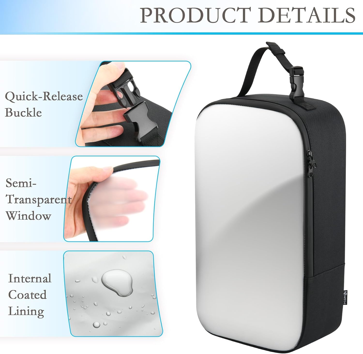Smell Proof Cleat Bag Portable Golf Soccer Shoe Organizer Water Resistant Sport Shoe Carrier Bag with Quick Release Buckle Handle for Travel, Gym, Fit Up to US 14