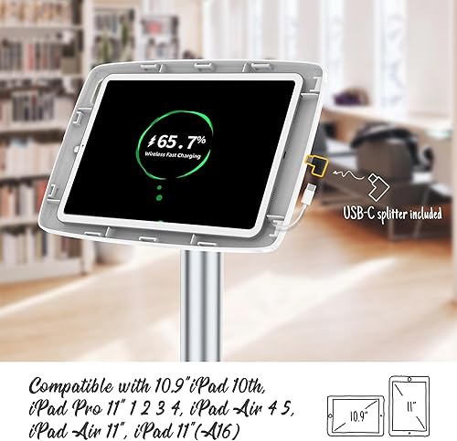 Miniatura 5 de Soporte de piso para tableta, antirrobo ajustable, compatible con iPad 10 de 10.9 pulgadas, Pro de 11 pulgadas, 1, 2, 3, 4, Air 4, 5, Air 11