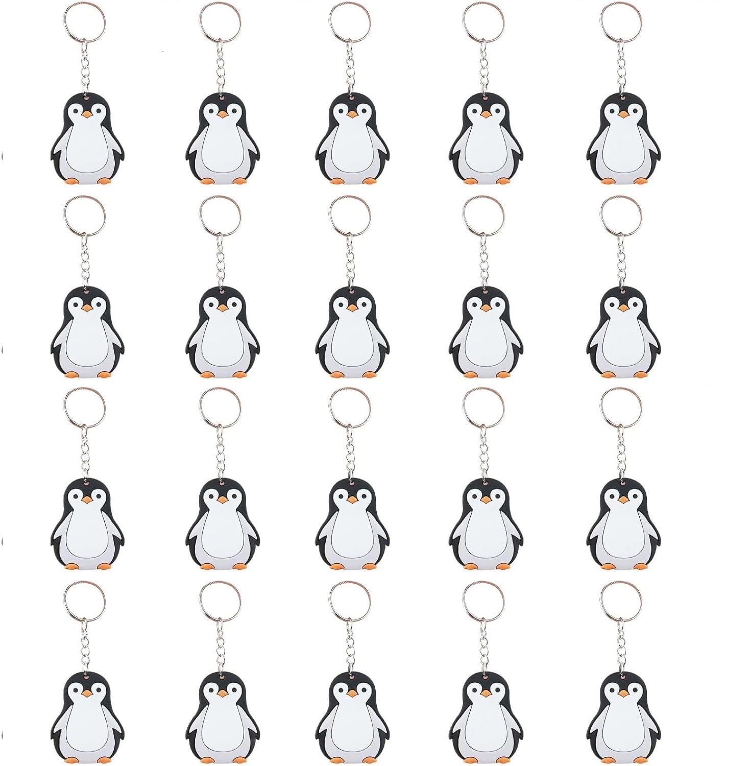 Mirabuy 40 Pack Penguin Keychains Key Rings for Polar Arctic Winter Animals Lovers, Penguin Keyrings forPolar Animals Lovers Gifts