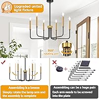 Vista 3 de Lynnoland - Candelabros de 6 luces de granja para comedor, accesorios de iluminación colgantes, lámparas industriales modernas para dormitorio