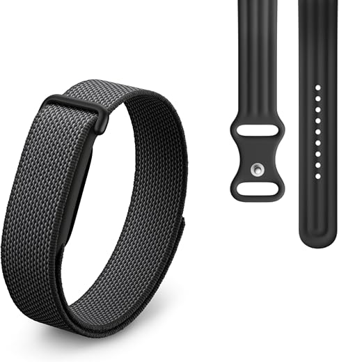 Google Fitbit Air - Screenless Activity Tracker with Fitness, Heart Rate, and Sleep Tracking - Works with iOS and Android - Obsidian + Fitbit Air Active Band - Obsidian, Large