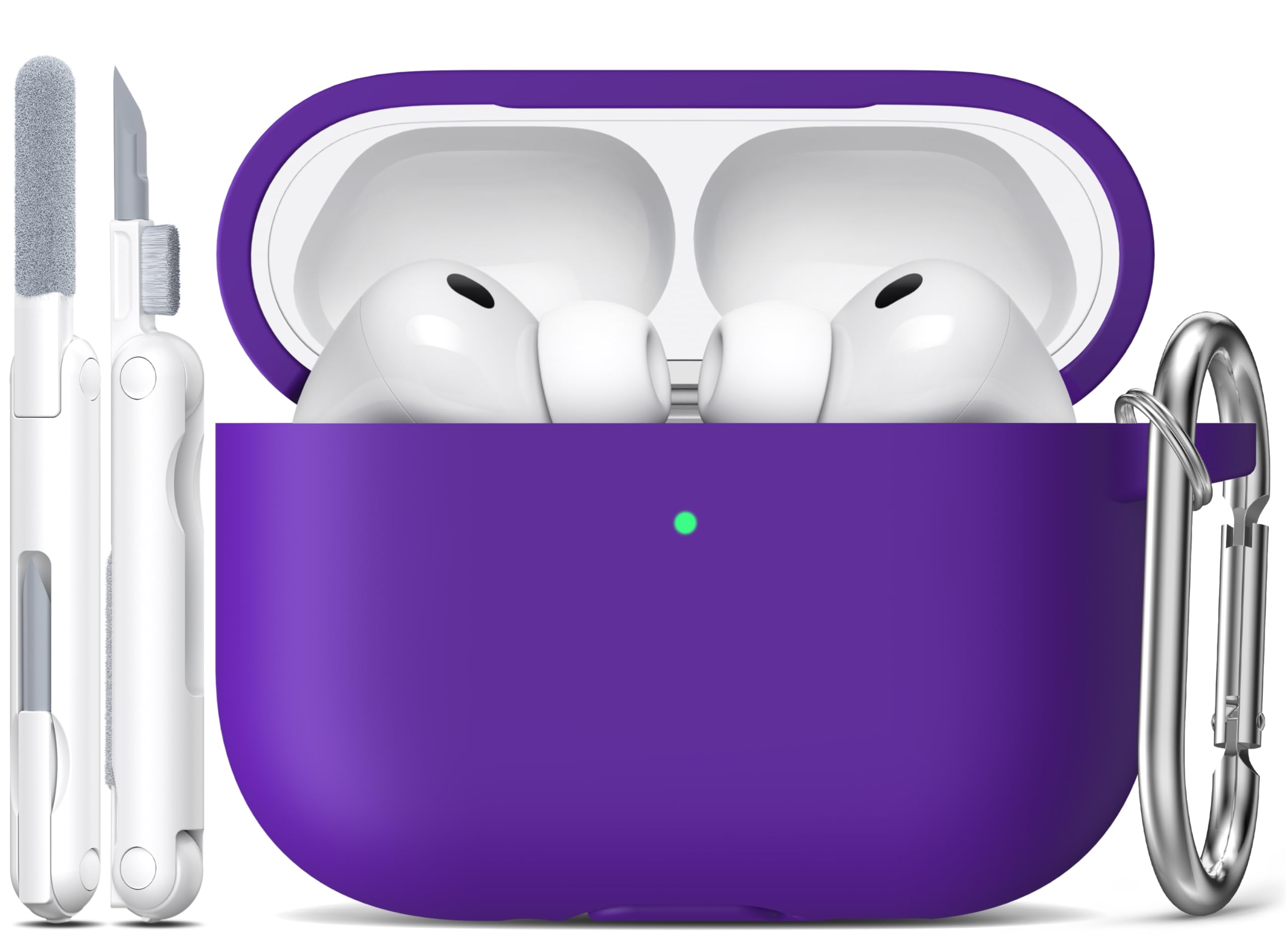 R-fun Funda para AirPods 4 con Kit de Limpieza, Case de Silicona Suave con Llavero, Funda Protectora Completa para Hombres y Mujeres, Compatible con Apple Latest Airpods 4th, Rojo — view 39