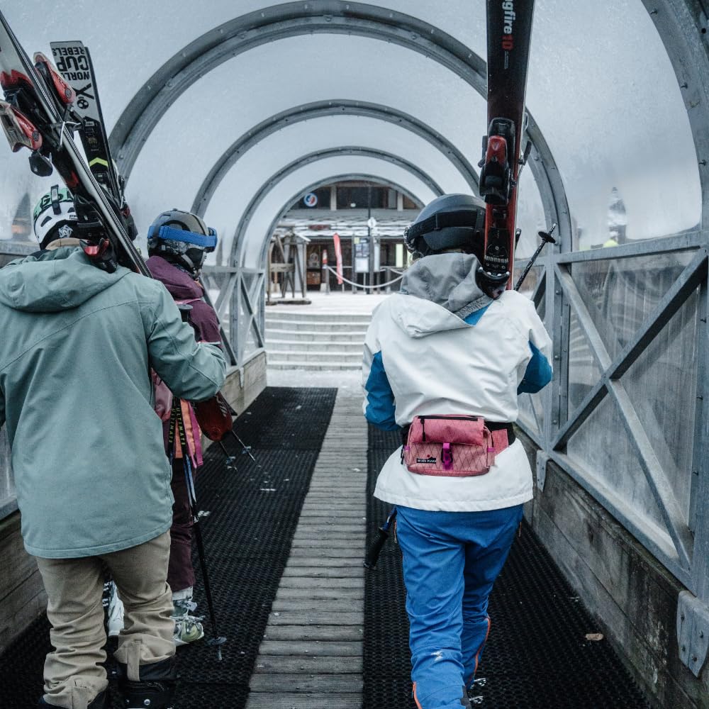Seven Peaks Wodoodporna torba przeciwkradzieżowa z wieloma przegrodami, regulowana sportowa saszetka biodrowa dla mężczyzn i kobiet, idealna do podróży, biegania, wędrówek i jazdy na rowerze, Różowy