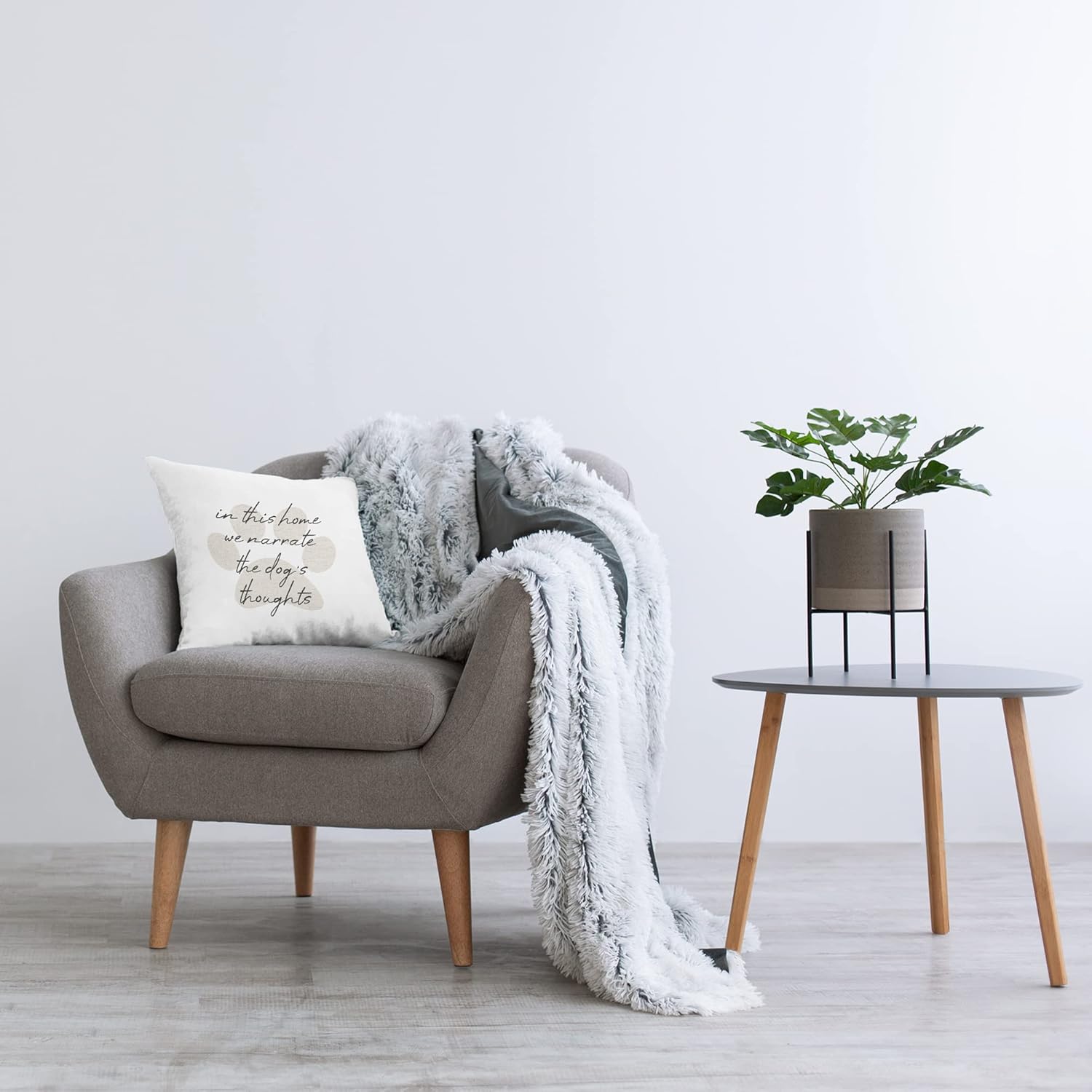 Stupell Industries Narrate The Dogs Thoughts Phrase Design by Daphne Polselli Throw Pillow