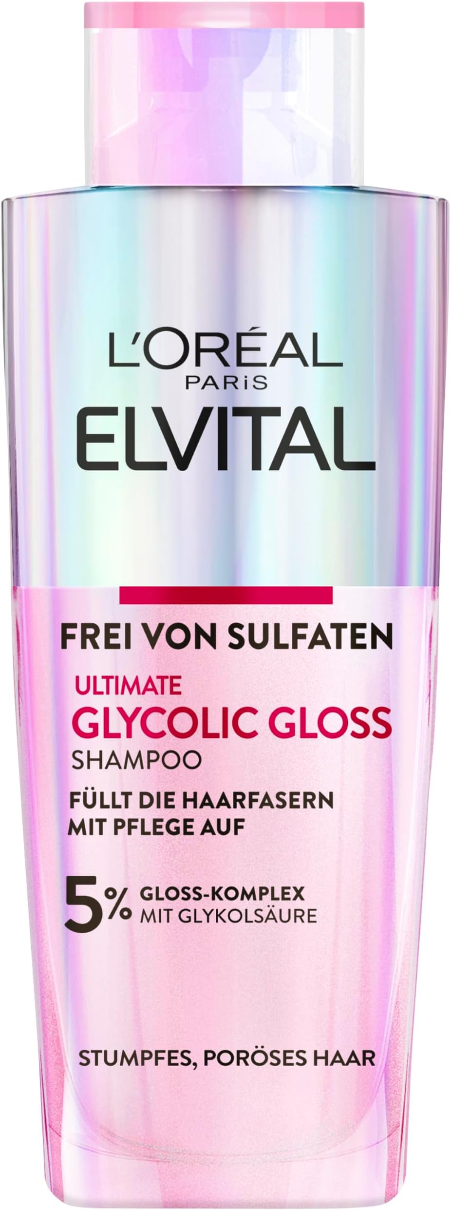 L’Oréal Paris Elvital Shampoo for Dull and Dull Hair, for Nourishing and Smoothing Hair, with Glycolic Acid, Glycolic Gloss, 200 ml