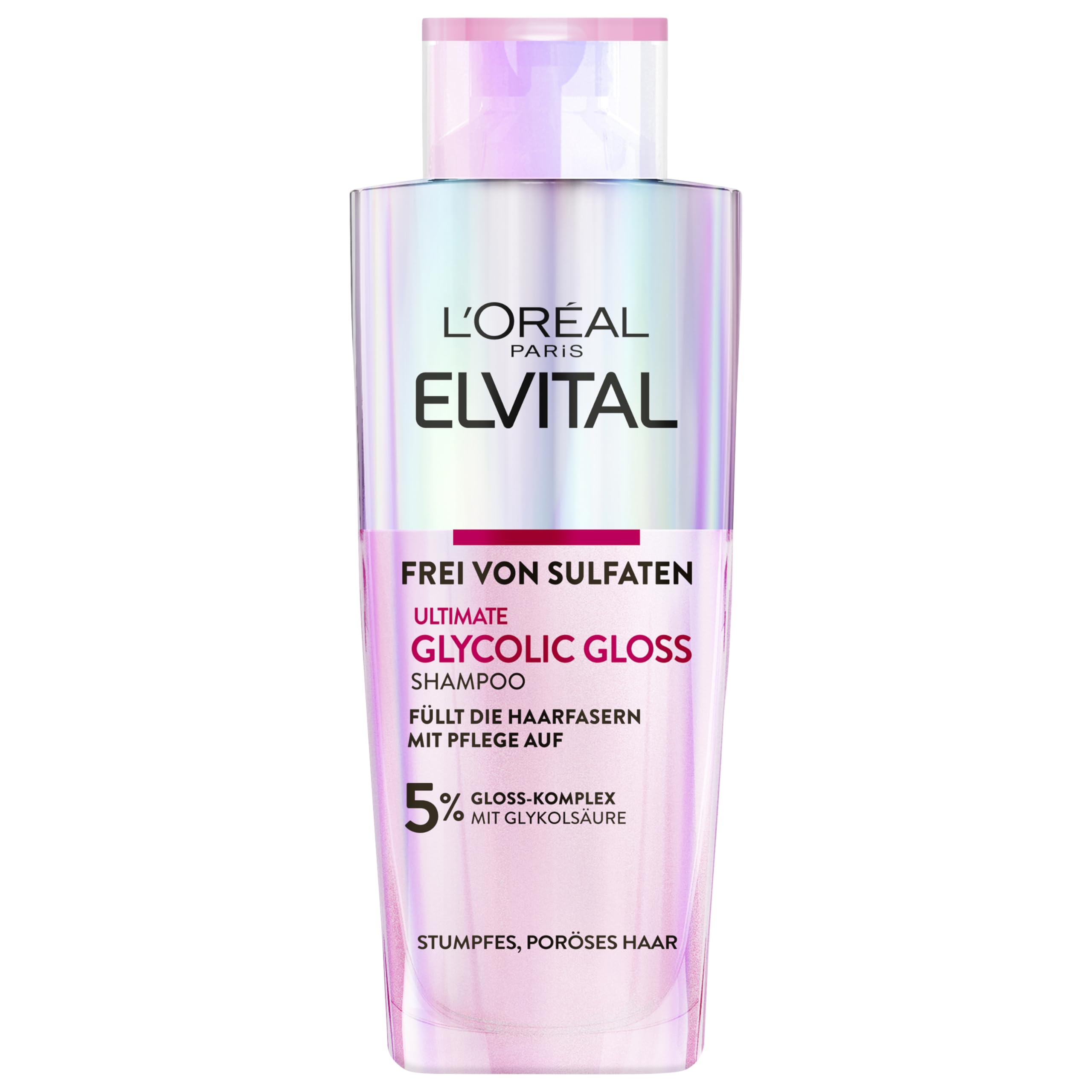 L’Oréal Paris Elvital Shampoo for Dull and Dull Hair, for Nourishing and Smoothing Hair, with Glycolic Acid, Glycolic Gloss, 200 ml