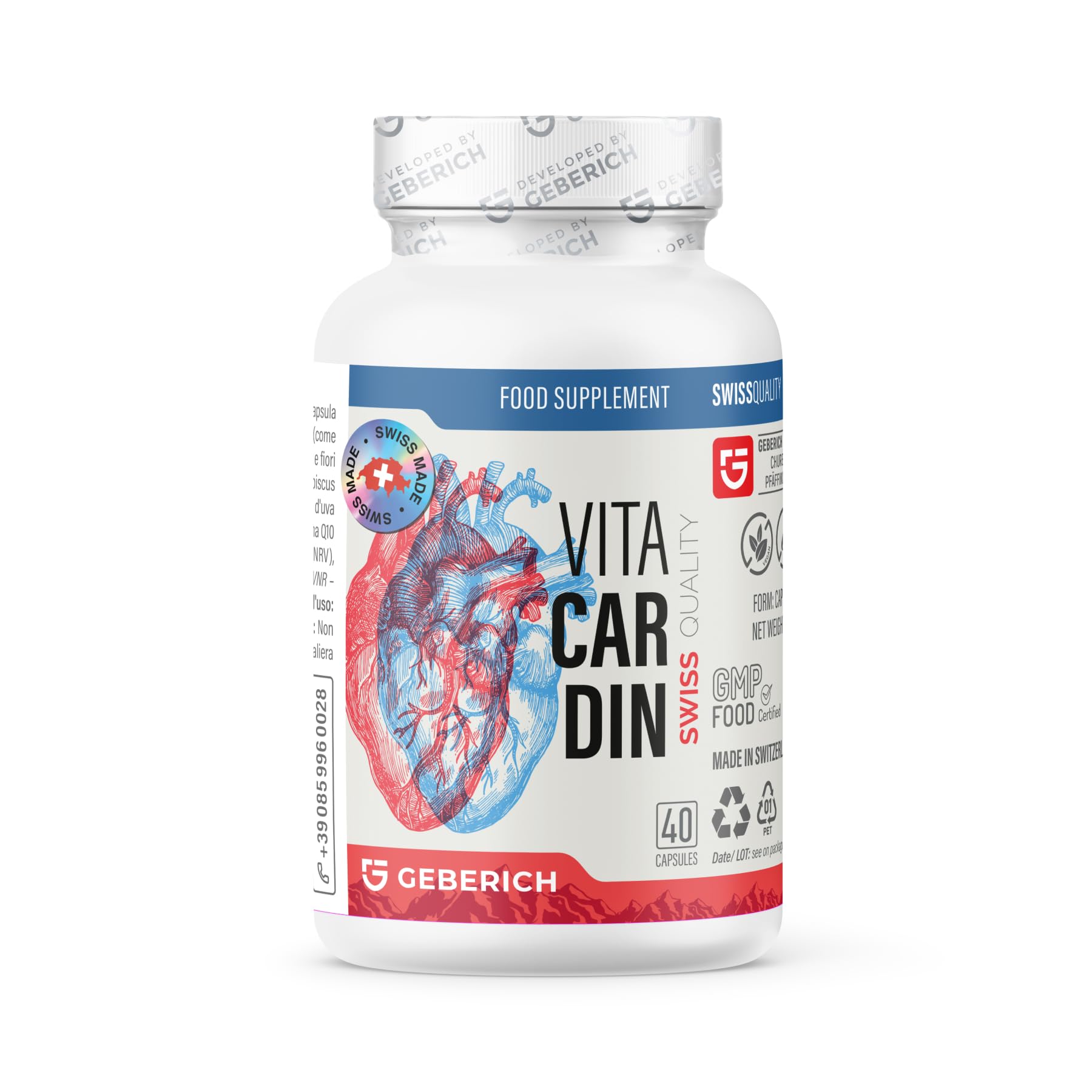 Vitacardin – Apoyo a la Salud Cardiovascular – Mantiene la Presión Arterial Normal – con Arándano Rojo, Coenzima Q10 – 40 Cápsulas – Complemento Alimenticio