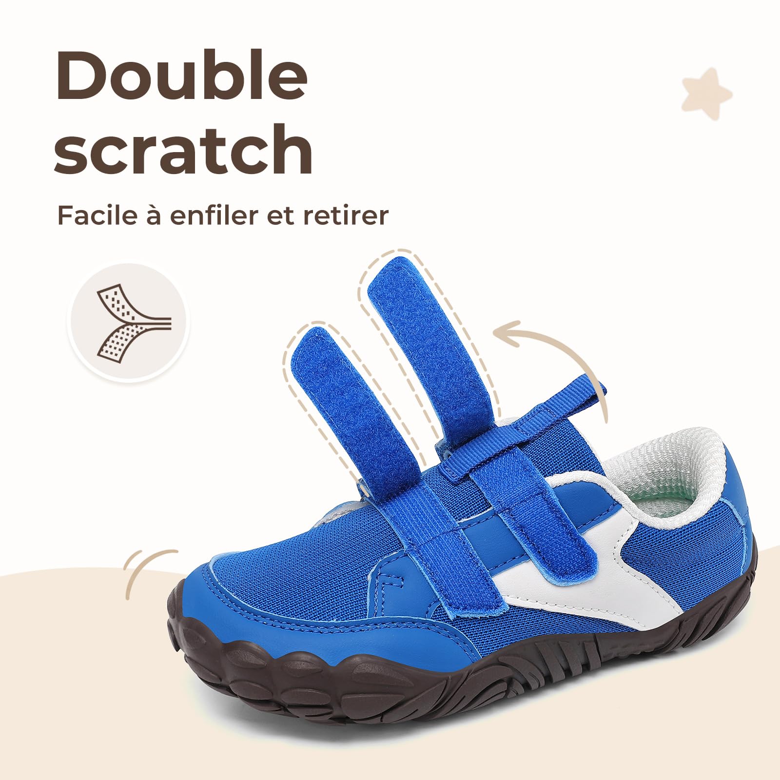 SAGUARO Chaussures Barefoot Enfant Baskets Flexibles Pointe Large Confort Intérieur et Extérieur GR.25-36