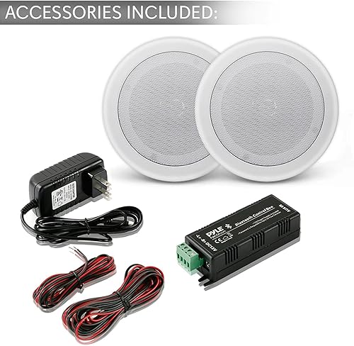 Miniatura 3 de Pyle - Par de altavoces de 6.5" Bluetooth de montaje empotrado en paredtecho, sistema de altavoces de 2 vías con conexiones rápidas, parrilla