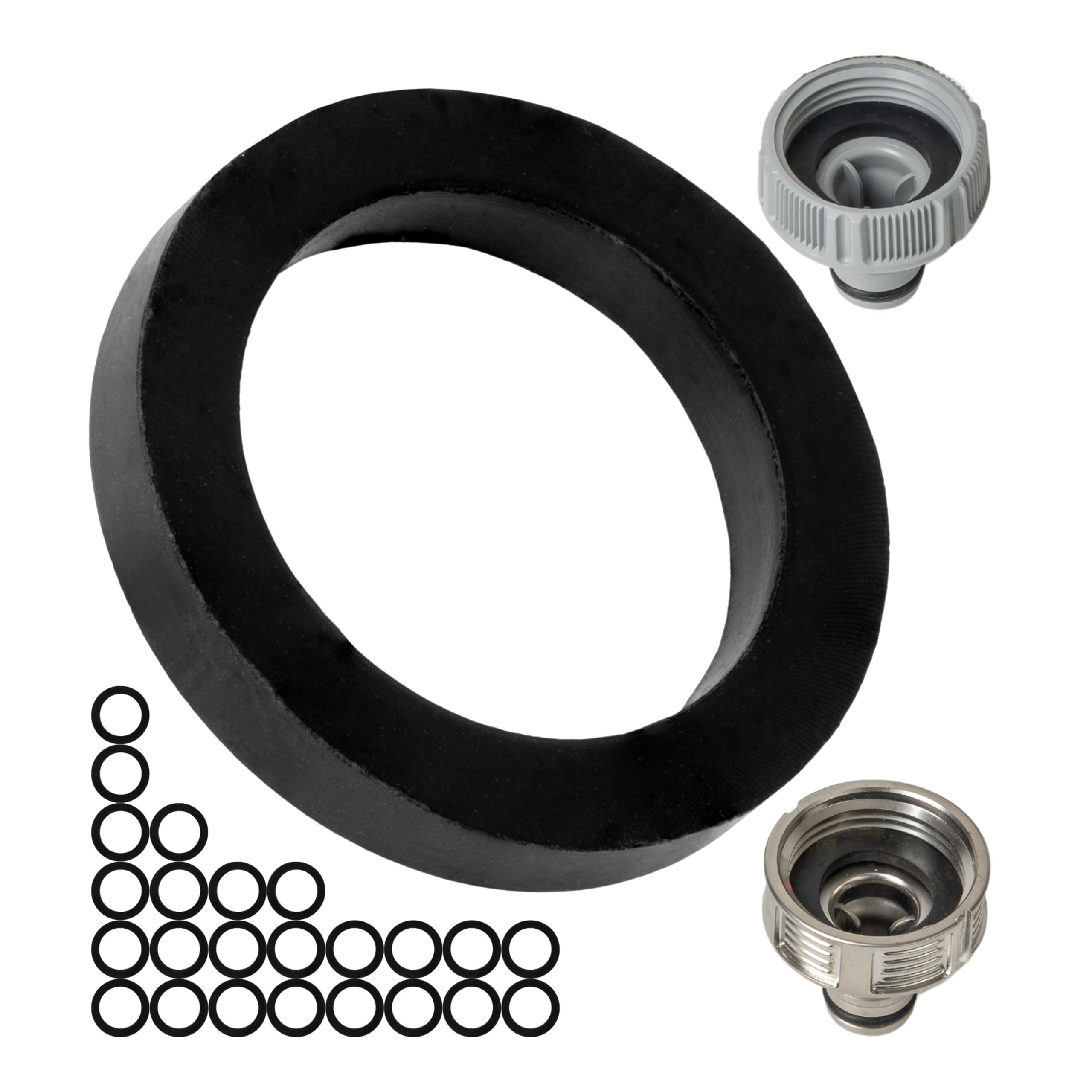 Ersatz Flachdichtungen Set, 25 Stück, für G 1/2" Zoll Garten Systemteile, kompatibel mit Gardena 21 mm Hahnverbinder, 18200, 18240, 1149, 949, aus Gummi, Ø 21 x 15 mm, Reparatur Dichtung Kit für 5302