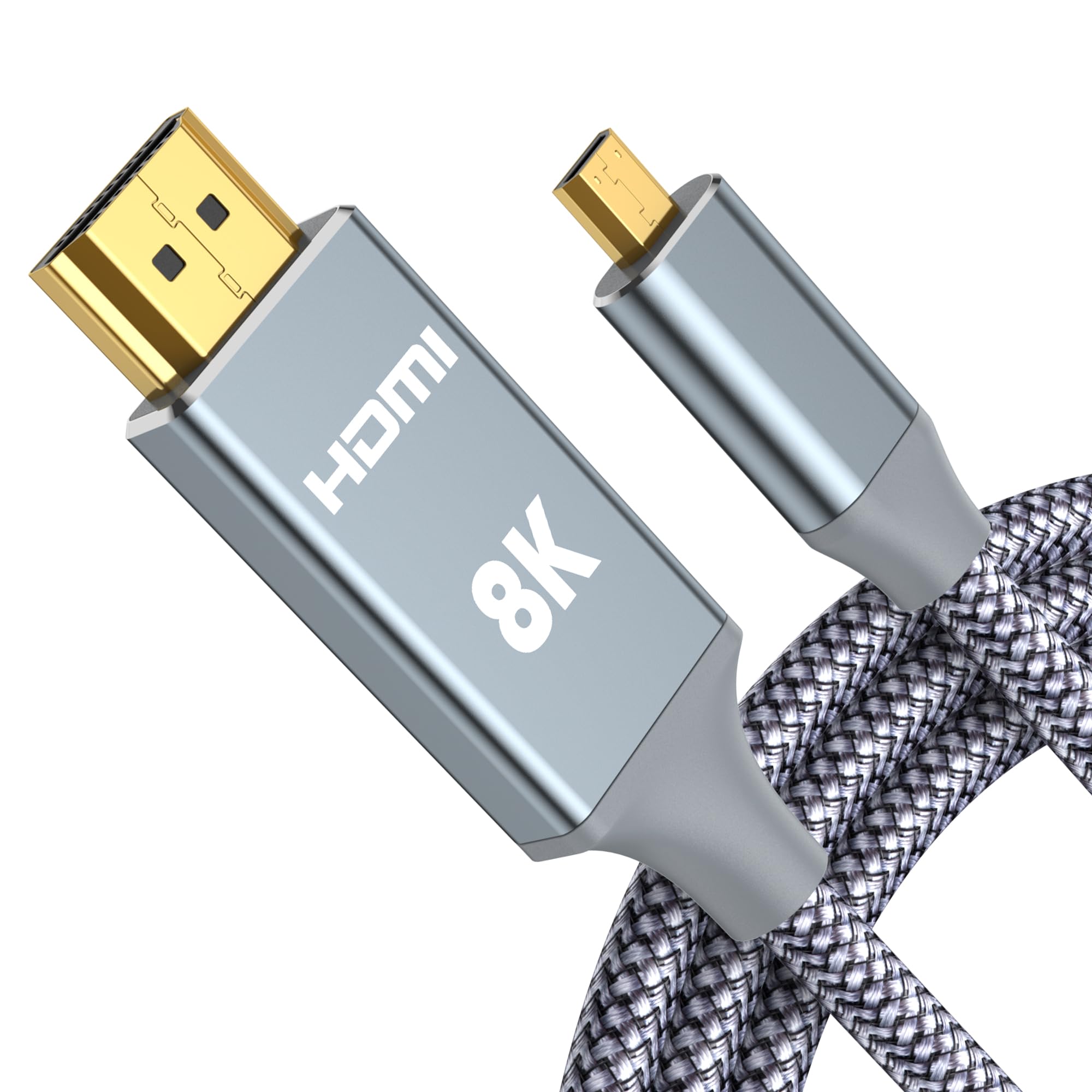 6FT 8K@60Hz Micro HDMI to HDMI Cable, 48Gbps Ultra High Speed