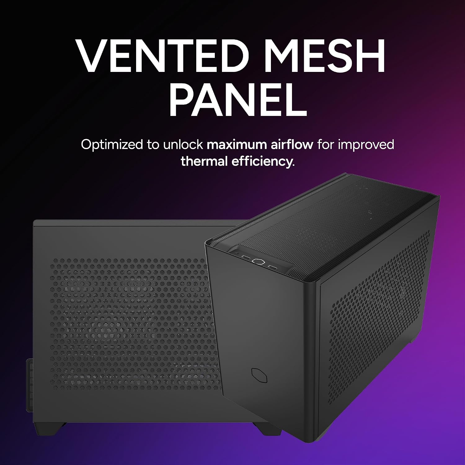 Cooler Master NR200 Mini-ITX PC Case Ready, Horizontal GPU Mount, Designed Ready Nvidia RTX 5070 Ti | AMD RX 9070 XT, SFX PSU – Ready to Install, Airflow Up To 6 Fans, Vented Panels, DIY - 7