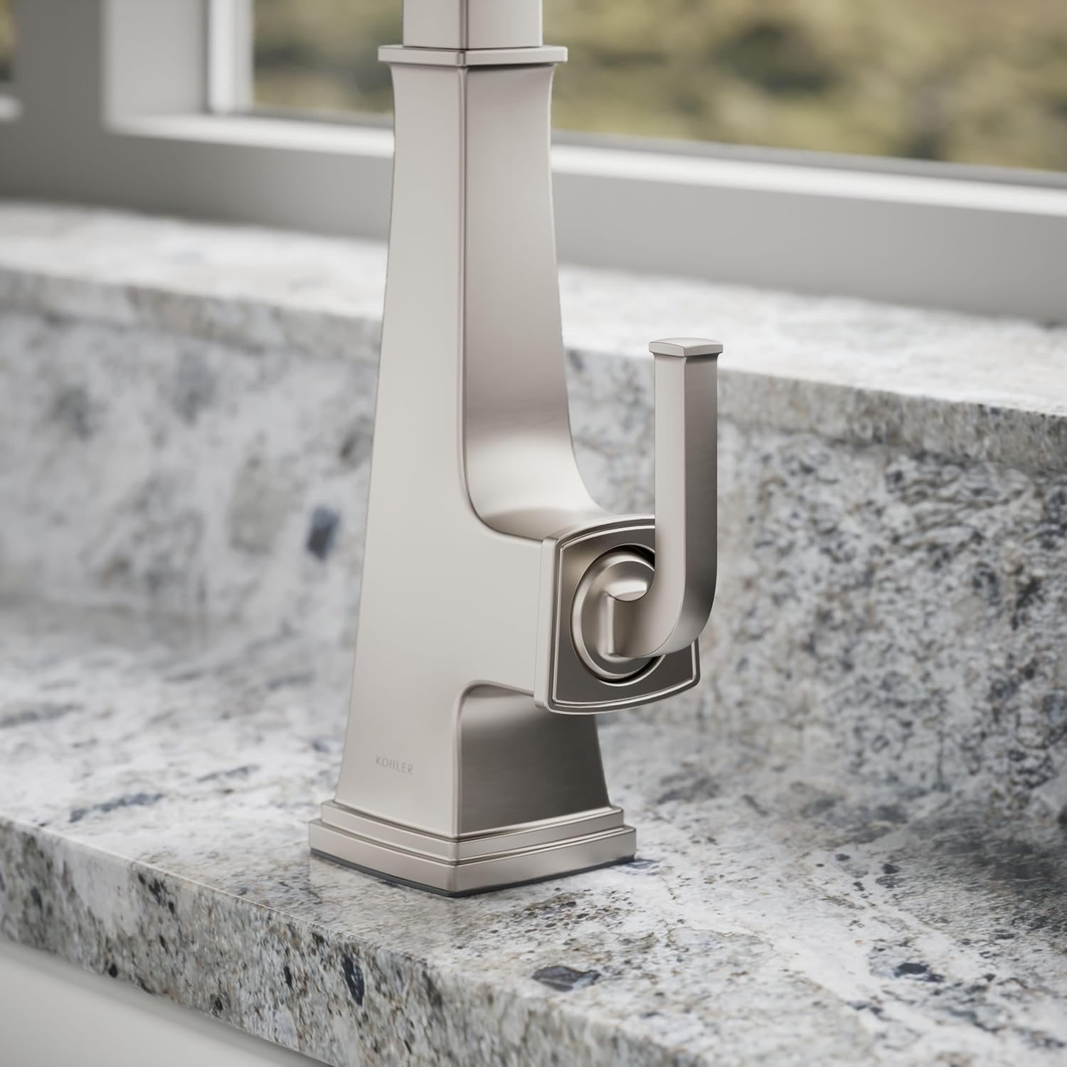 KOHLER 23830-VS RIff Single-Handle, Kitchen Sink Faucet with Pull-Down Sprayer, Vibrant Stainless