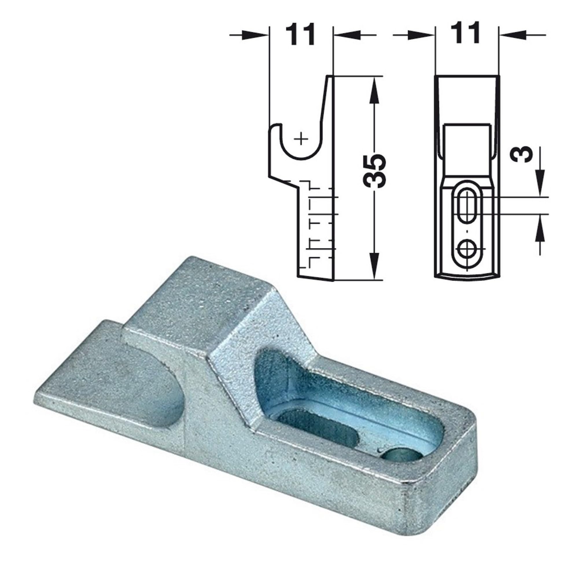 Metal Clip for Push Pull Opening - Hooks for Mini Latch - Snap for Doors and Inspection Hatches - Pack of 10 - Image 2