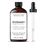 Majestic Pure 100% Pure Rosemary Oil For Hair Growth - Strengthening, Nourishing, Volumizing - Infused with Biotin Oil, Jojoba Oil & Castor Oil - Non GMO Verified - 2 Fl Oz