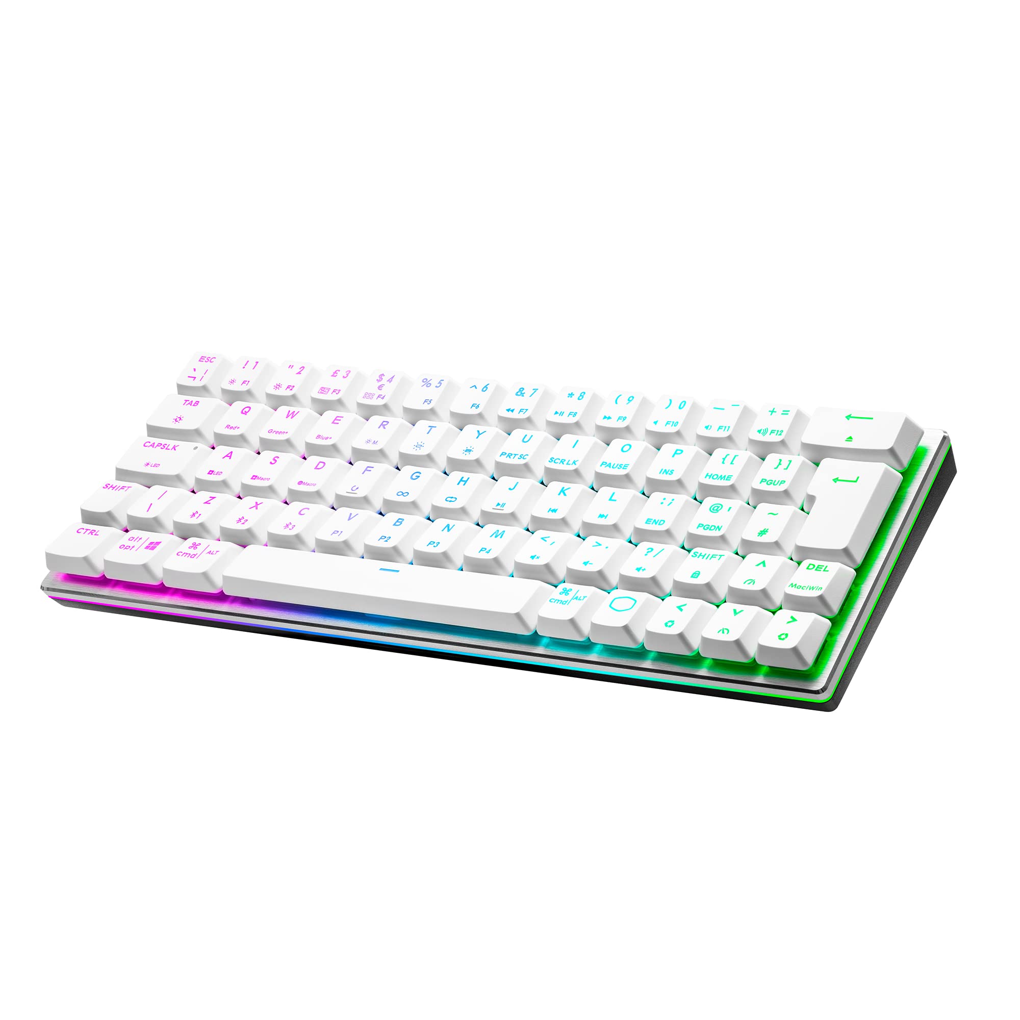 Cooler Master SK622 RGB Hybrid, Wireless Mechanical Gaming Keyboard, Silver/White with Low Profile Mechanical Switch in Red