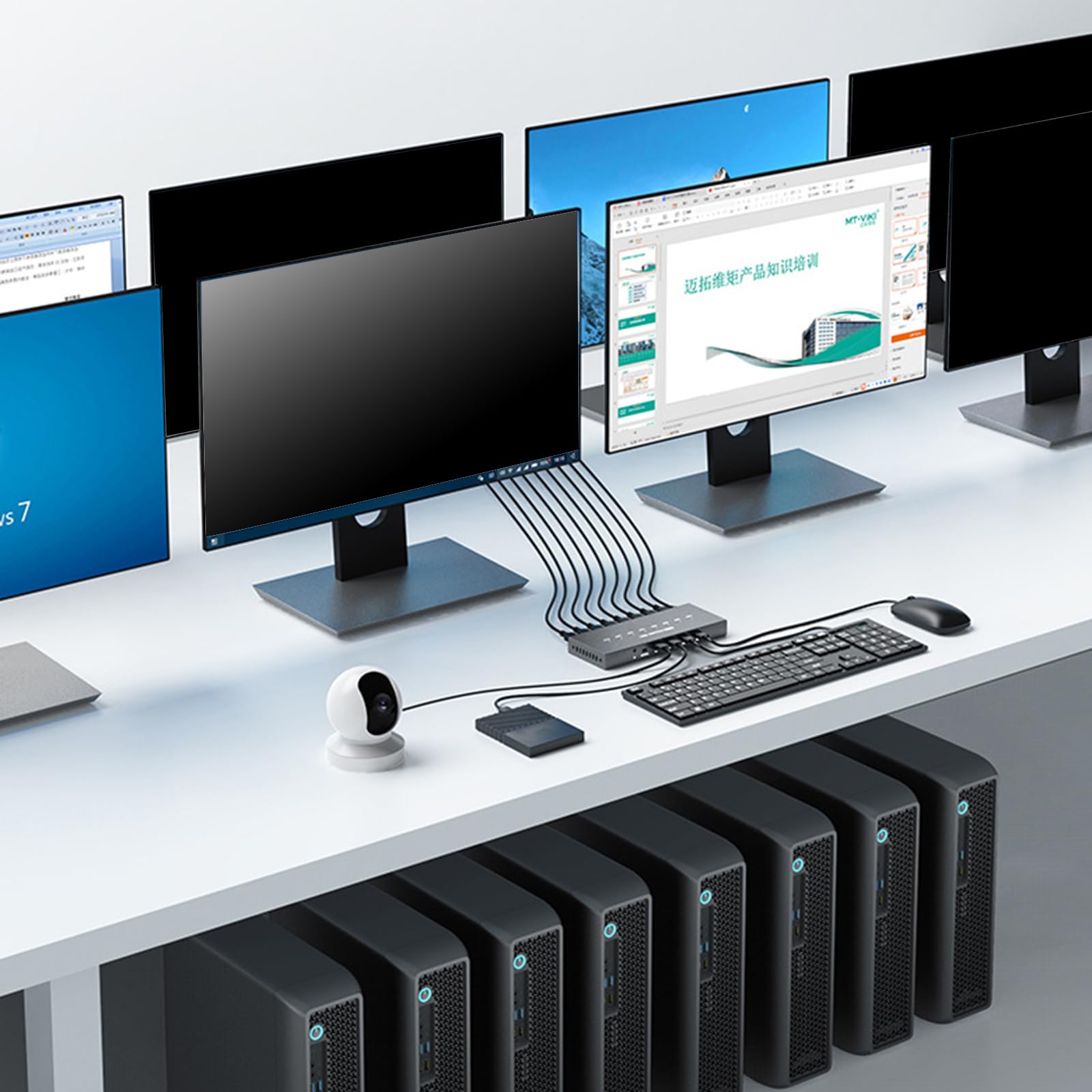 Commutatore di condivisione della stampante USB2.0, selettori manuali di periferiche del computer a 8 porte per l'uso hub di condivisione USB del computer