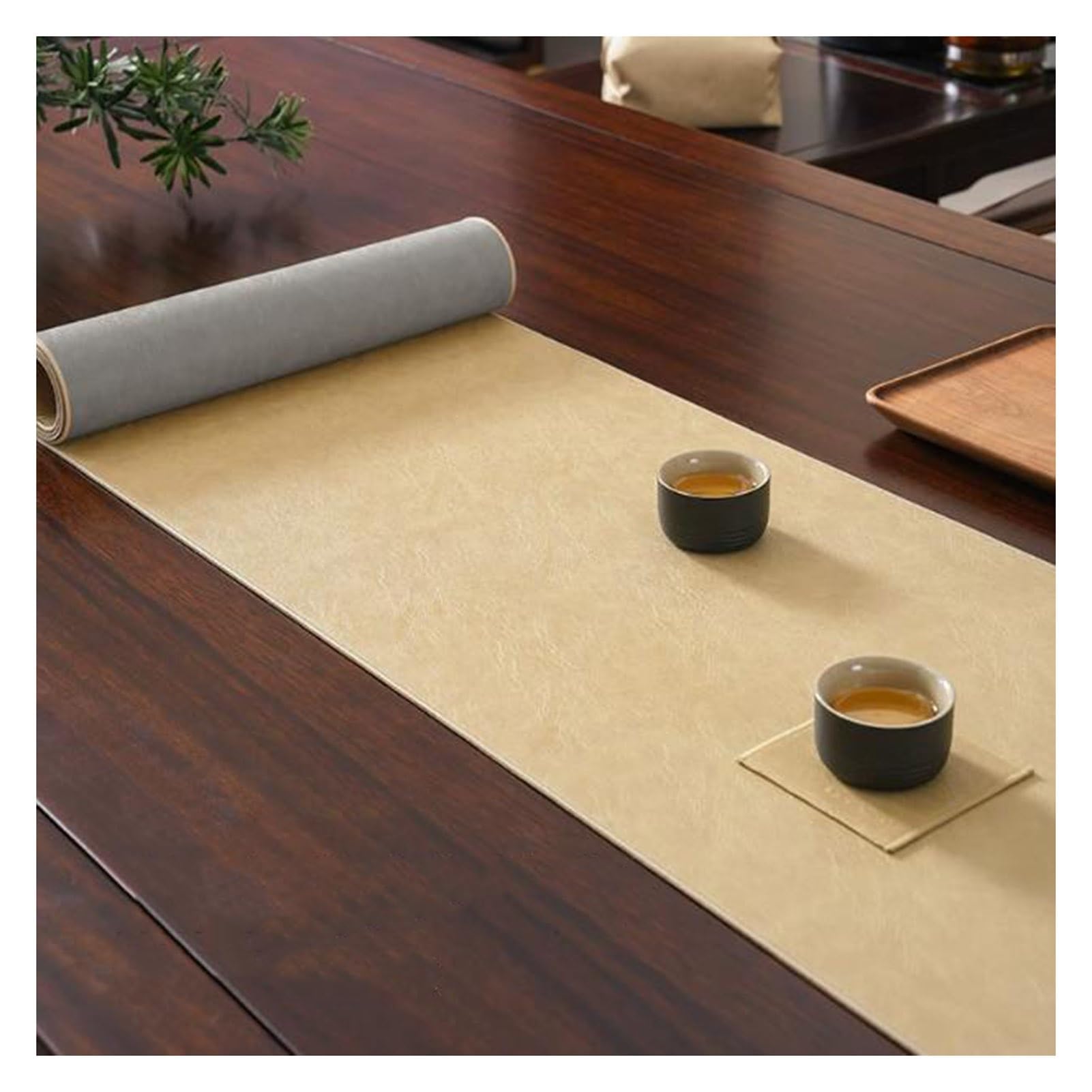 Camino de mesa, manteles individuales de piel sintética, impermeable, antideslizante, resistente al calor, para decoración de mesa de cocina, comedor, perfecto para estilo de granja