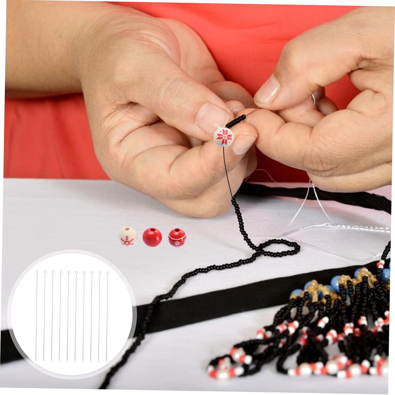 AUTSUPPL 10pcs DIY Beading Hook Beading Tools Stainless Steel Beaded Needles Kit for Jewelry Making
