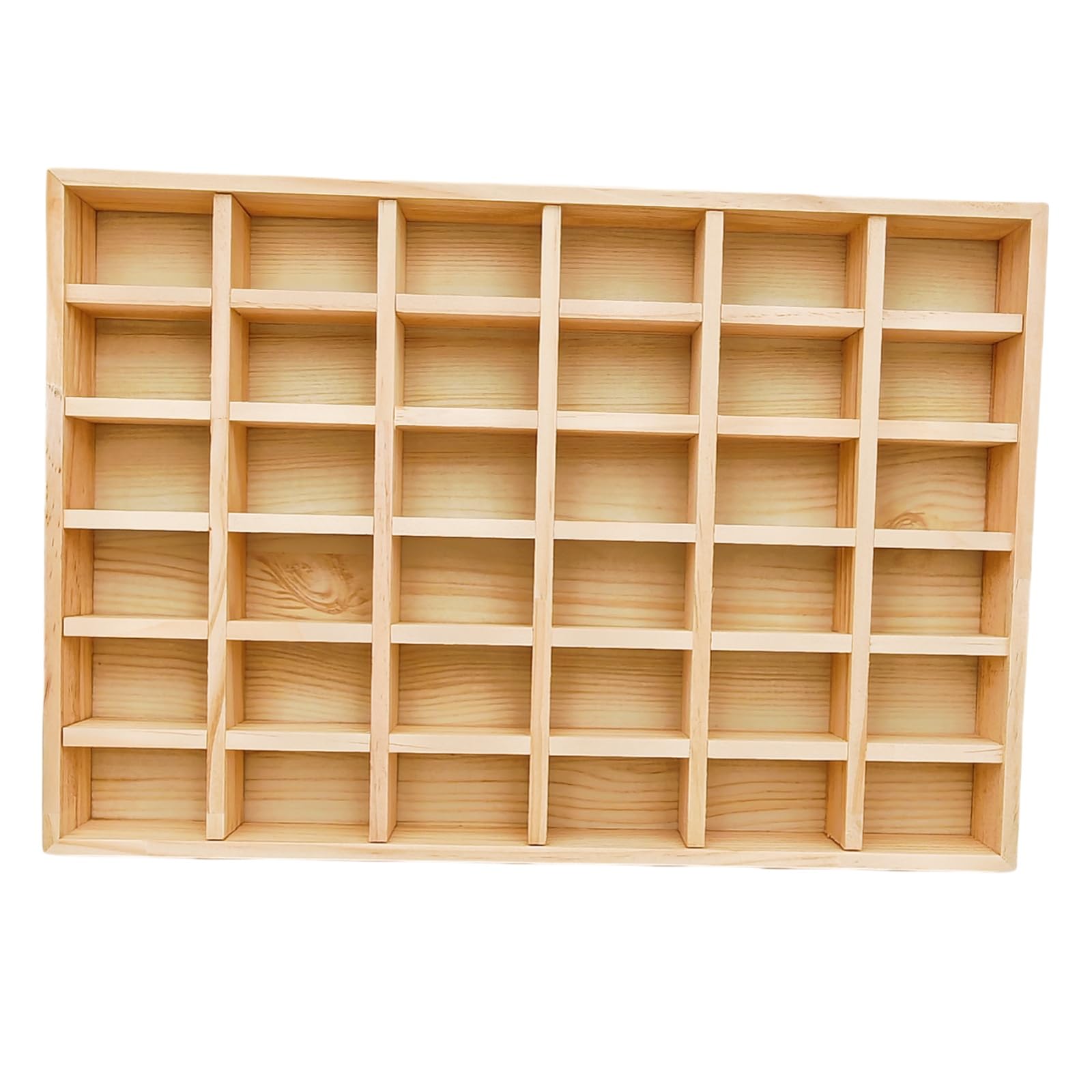 Anktily Unfinished Wooden Storage Divider Box, Showcase Display Box with 36 Compartments, Socks Organizer, Underwear Storage Case, Wood Display Tray for Jewellery, Collectibles โ image 1