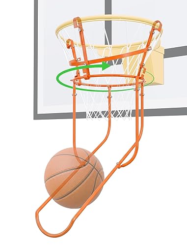 Rotatable Basketball Return Attachment: Heavy Duty Basketball Rebounder with Stable