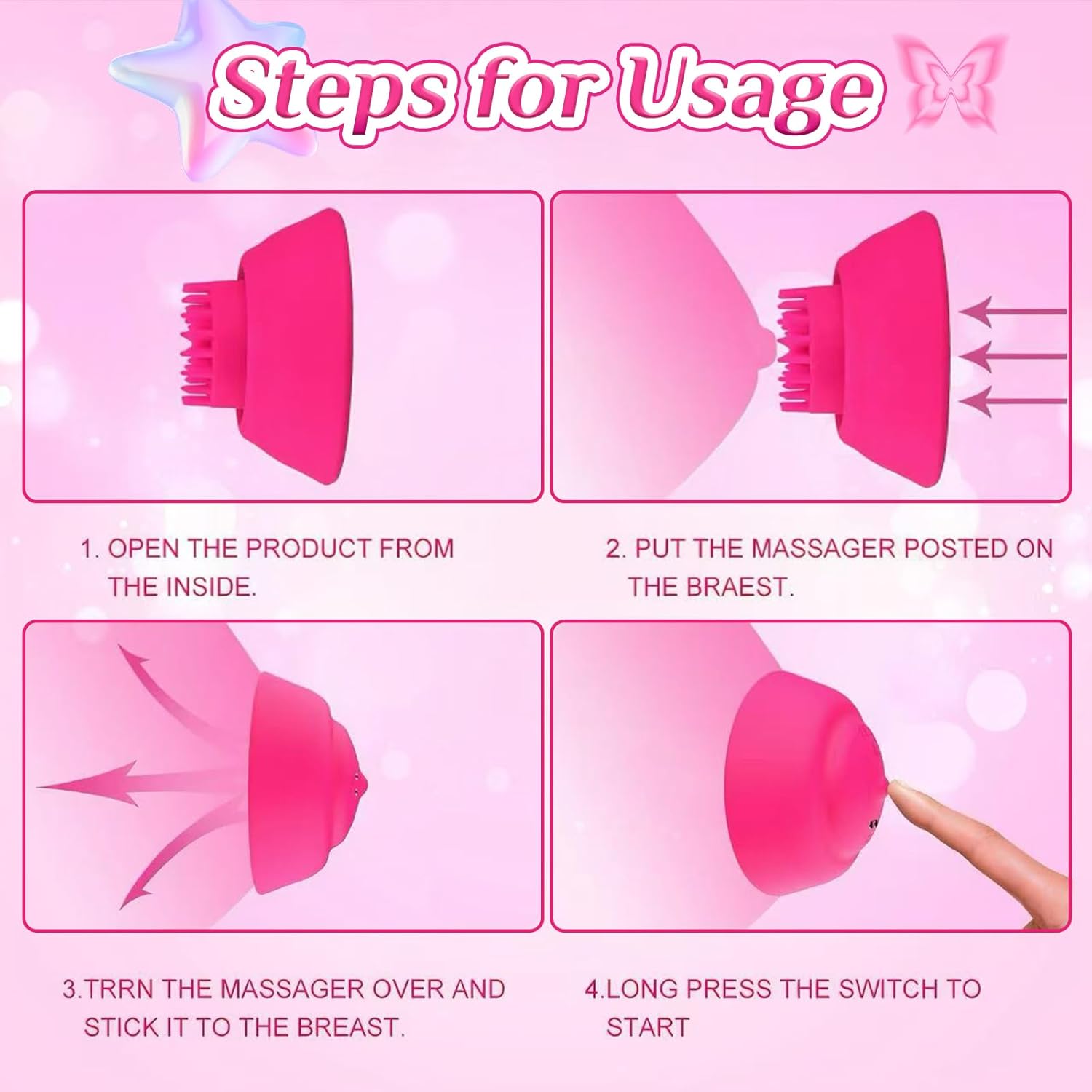 Nipple Toys Vibrator for Women with Remote Control, Nipple Clamps Sucking with 10 Vibrating Modes, Remote Control Nipple Toy for Women Couples, Adult Sex Toys for Couples
