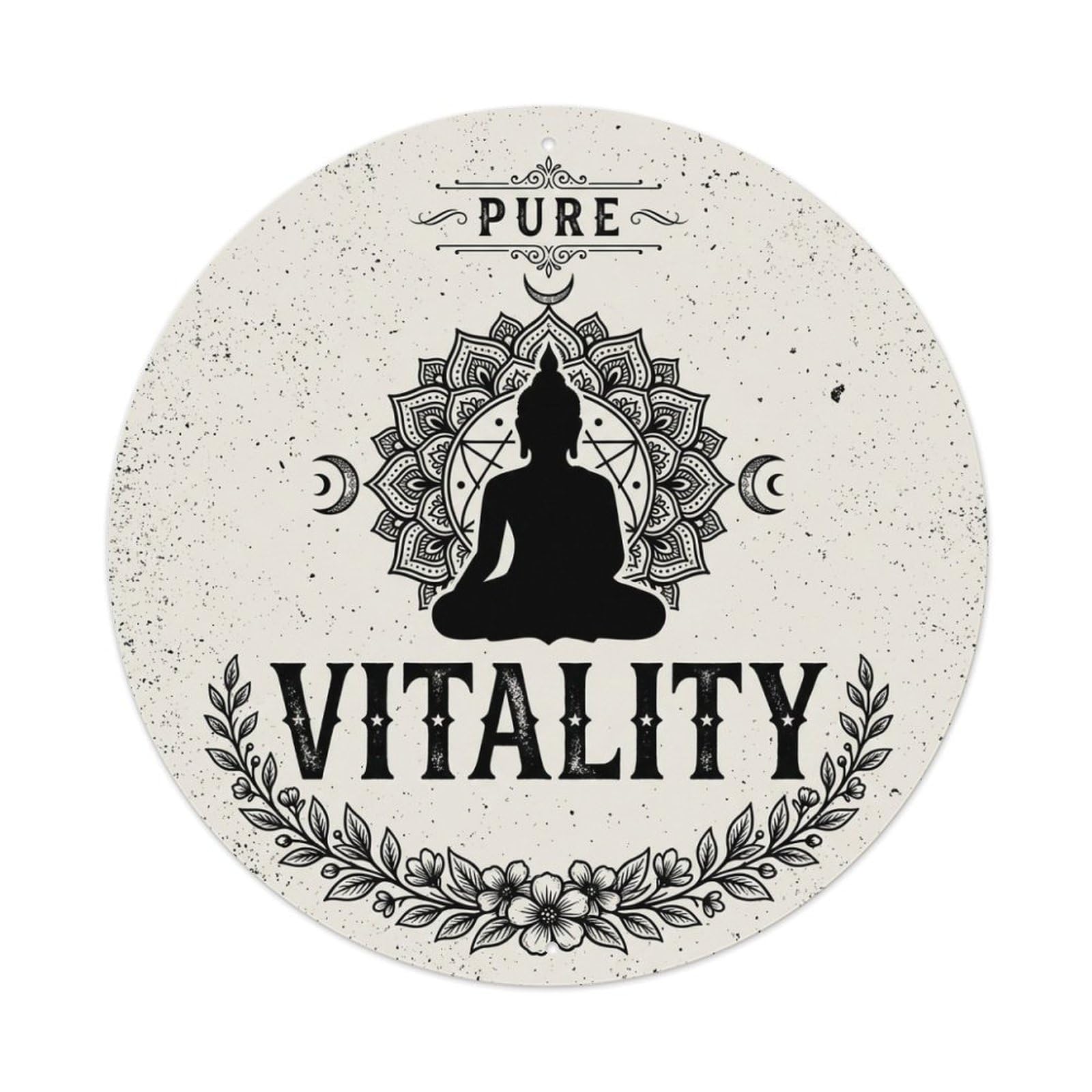 Pure Vitality Positive Saying Zen Meditation Metal Tin Sign