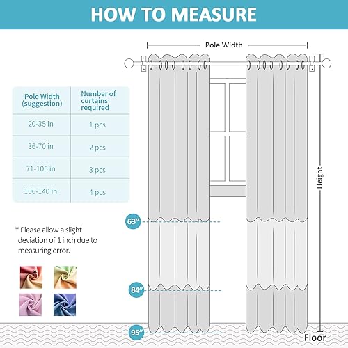 Miniatura 7 de Stiio Cortinas opacas con corte de estrella para dormitorio de niñas, 2 paneles, cortinas opacas 2 en 1 con bloqueo de luz con ojales transparentes