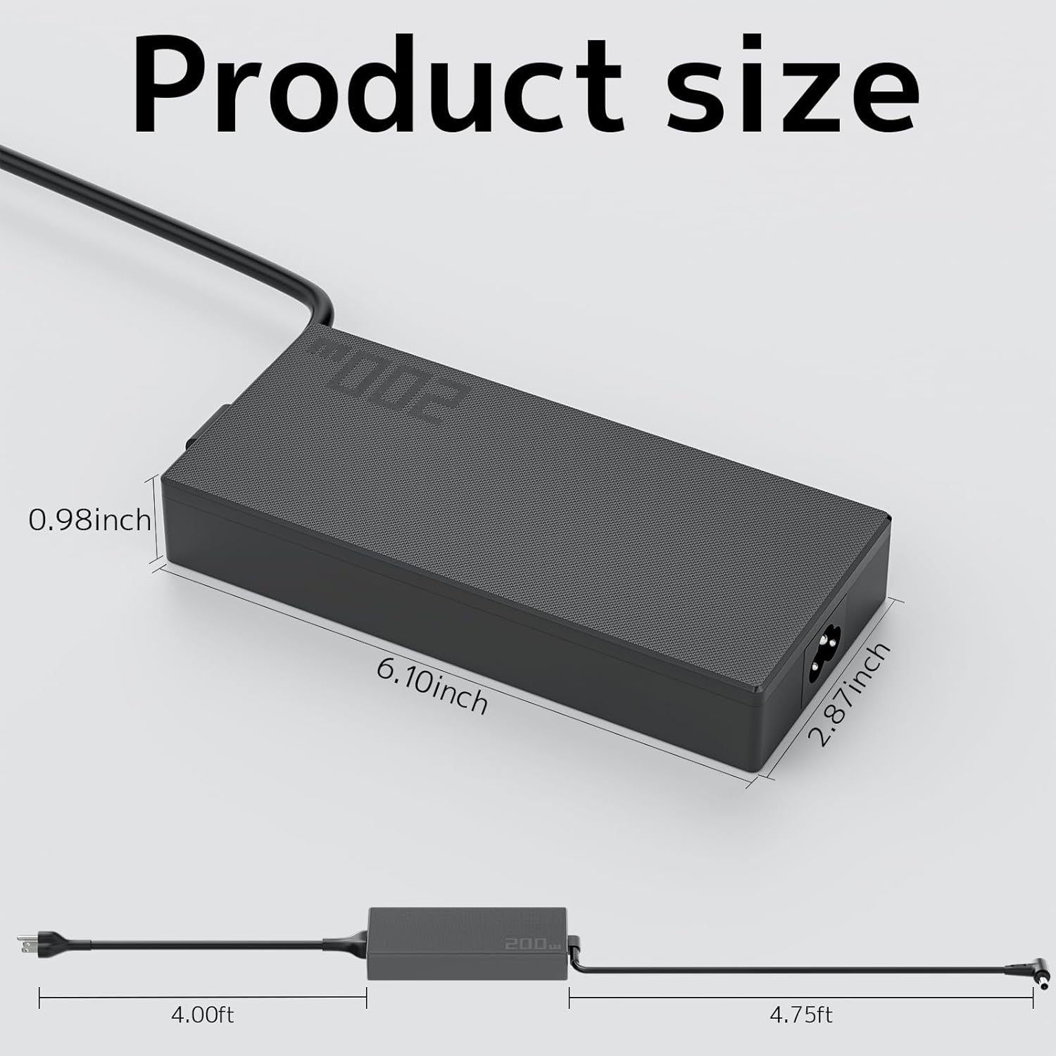 200W Laptop Charger Fit for ASUS TUF Dash F15 FX517 FX516 TUF F15 A15 F17 A17 FX507 FA507 FX707 FA707 FA506 FX506 FA706 ROG Strix G15 G17 G513 G713 Hero G731 Zephyrus G15 GA503 Zenbook AC Adapter