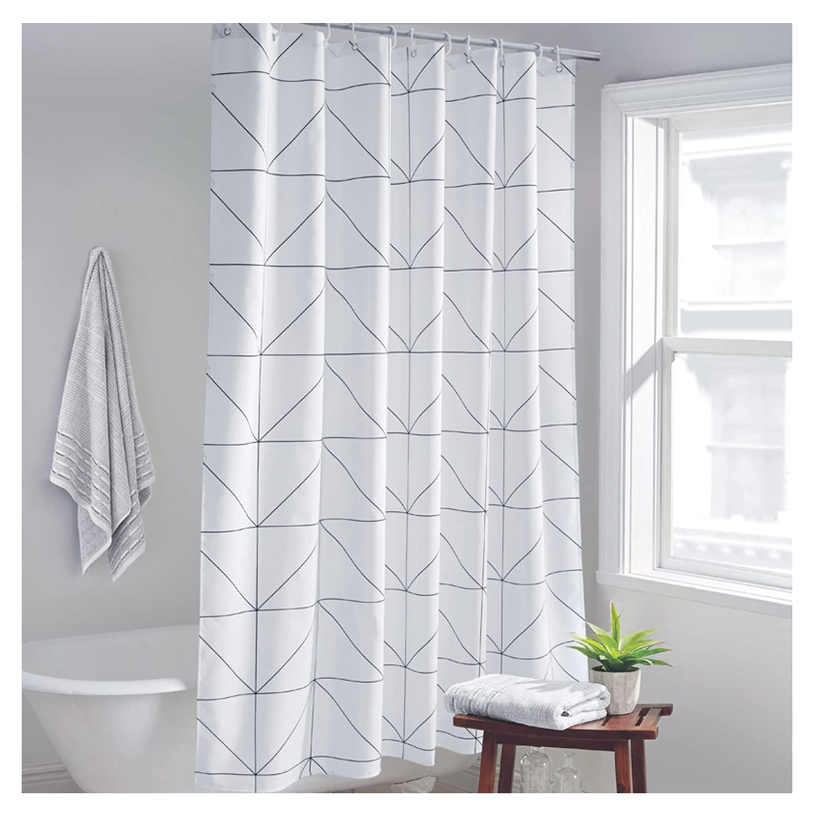 Rideau de douche salle de bain moderne pour douche italienne 120cm