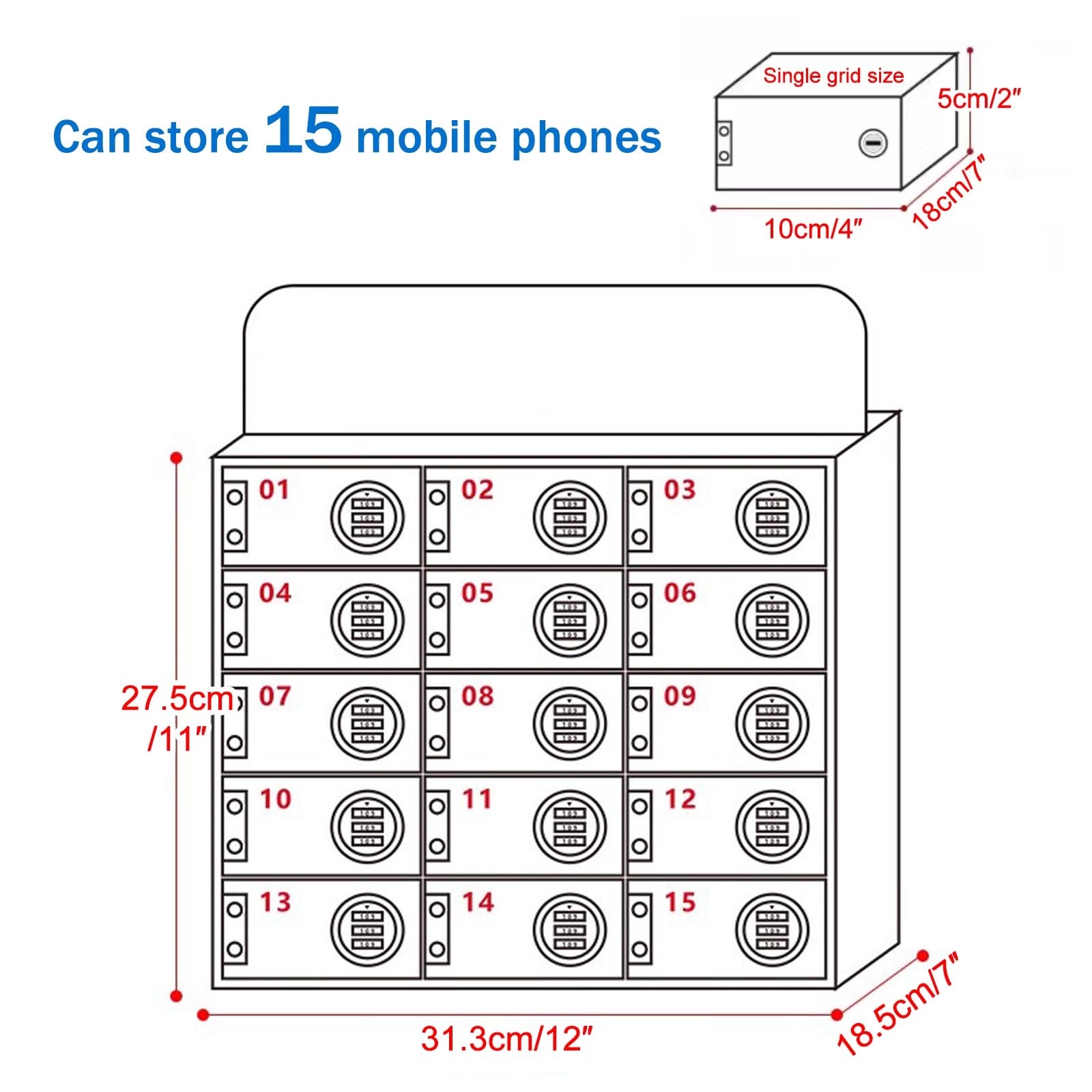 Armadietto per cellulare, in acrilico, da parete, con serratura a password, per riporre in modo sicuro il telefono cellulare