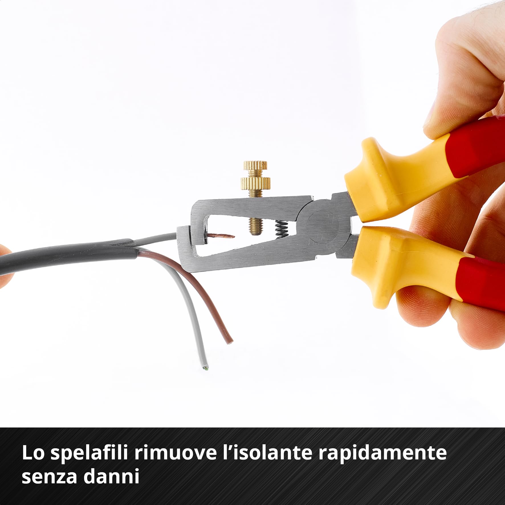 Einhell 3 pezzi set di pinze per elettricisti | Isolamento fino a 1.000 V | tronchese laterale | pinza spelafili | pinza telefonica | impugnature ergonomiche