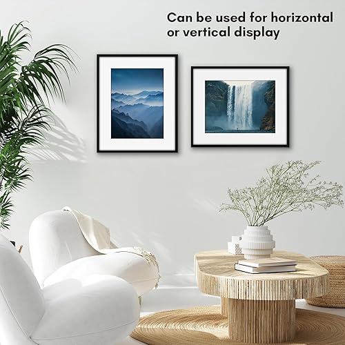 Miniatura 4 de Americanflat Portarretratos de 13 x 16 pulgadas con plexiglás pulido, para usar como marco de 9 x 12 pulgadas con paspartú o para exhibir fotos de