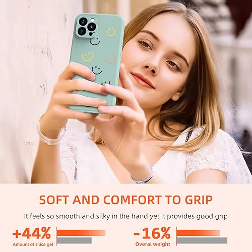 Miniatura 4 de Inber Funda para iPhone 14 Pro con bonitos diseños de moda para mujeres y niñas, funda de gel de silicona con protector de lente de cámara, funda