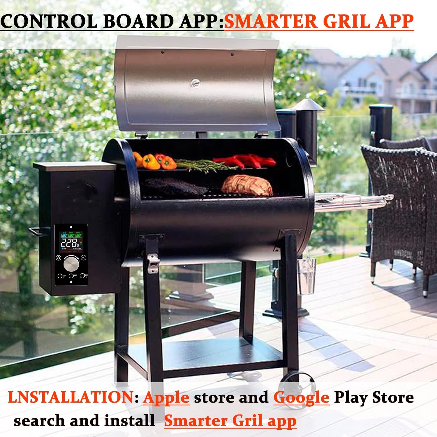 Replacement Pit Boss Digital Thermostat Controller Board with WiFi and Bluetooth Function, can Connect to Mobile APP, Easier to Control Grill Temperature
