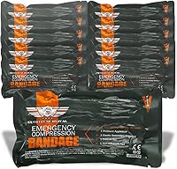 Vista 10 de EVERLIT Vendaje de emergencia israelí de 6 pulgadas de compresión para traumatismos y heridas vendaje estéril sellado al vacío embalaje para control