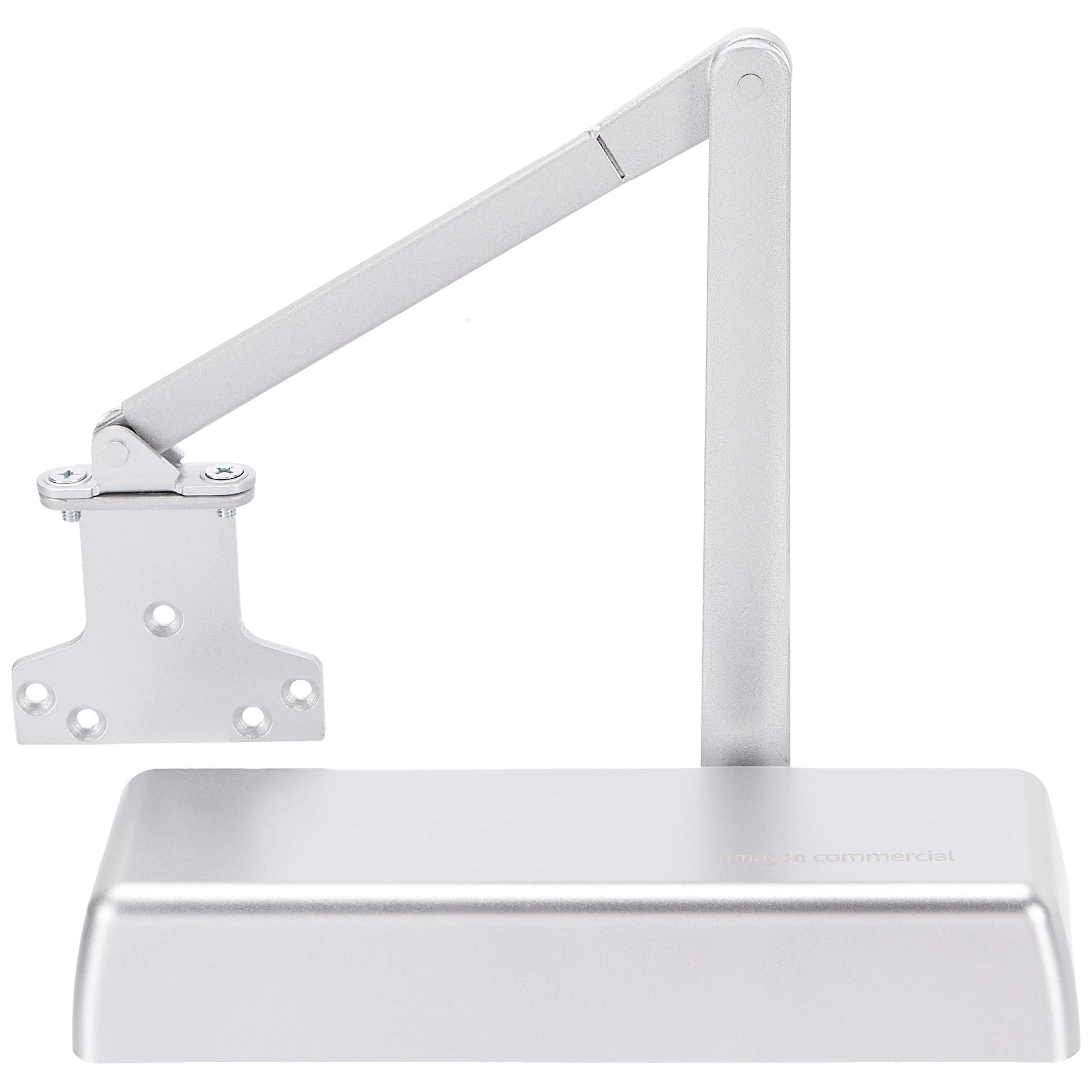 Photo 1 of AmazonCommercial Door Closer, Standard arm with Adjustable Size 1-6,BC, PA Bracket,Plastic Cover, Silver, 2-Pack, ADA Compliant Silver Adjustable: 1-6