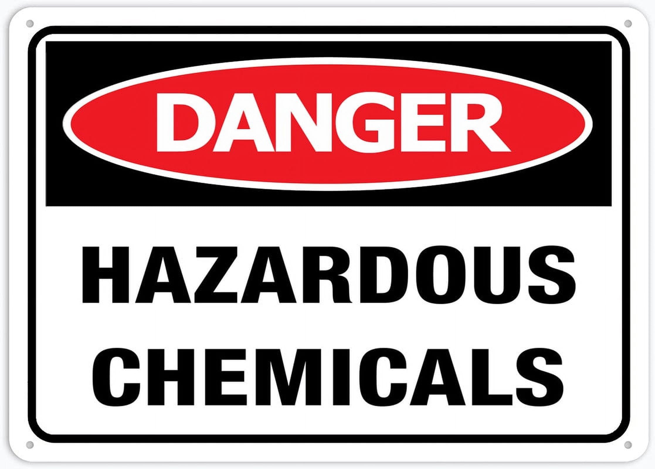 Peiyeety A01 Danger Hazardous Chemicals 8"X12" Rust Free Aluminum Signs Outdoor, Metal Tin Sign For Home, Business, Yard