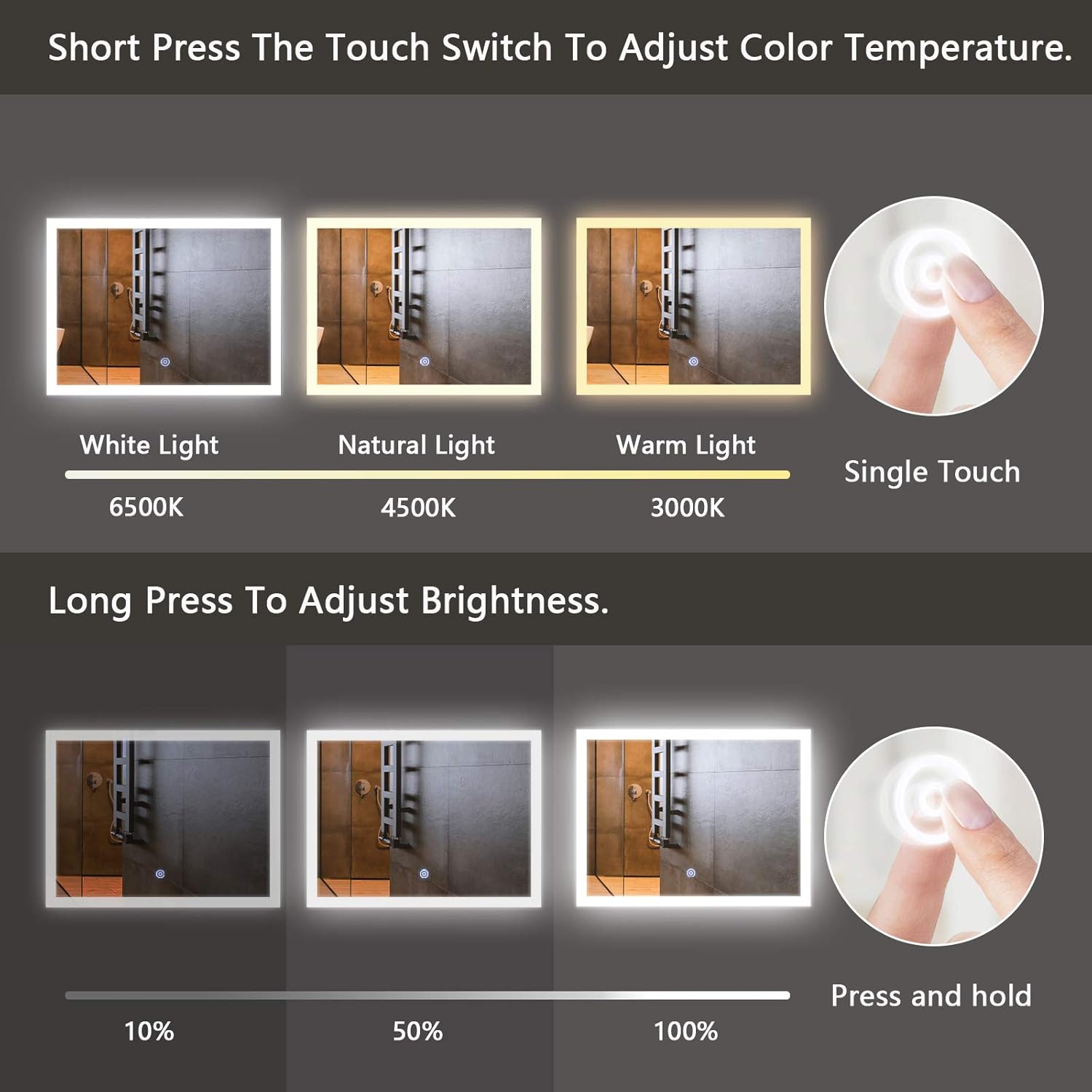 Authentic Crazy Deals EMKE 40 x 32 Inch LED Bathroom Vanity Mirror Anti-Fog Large Bathroom Mirror with Lights for Wall,Dimmable,Brightness Memory,UL Listed