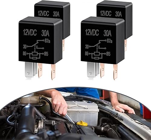 Miniatura 1 de 4 interruptores de relé de 5 pines para automóvil, relé multiusos de 12 V, enchufe de sistema de motor de automóvil de nailon, relé de 30 A sin